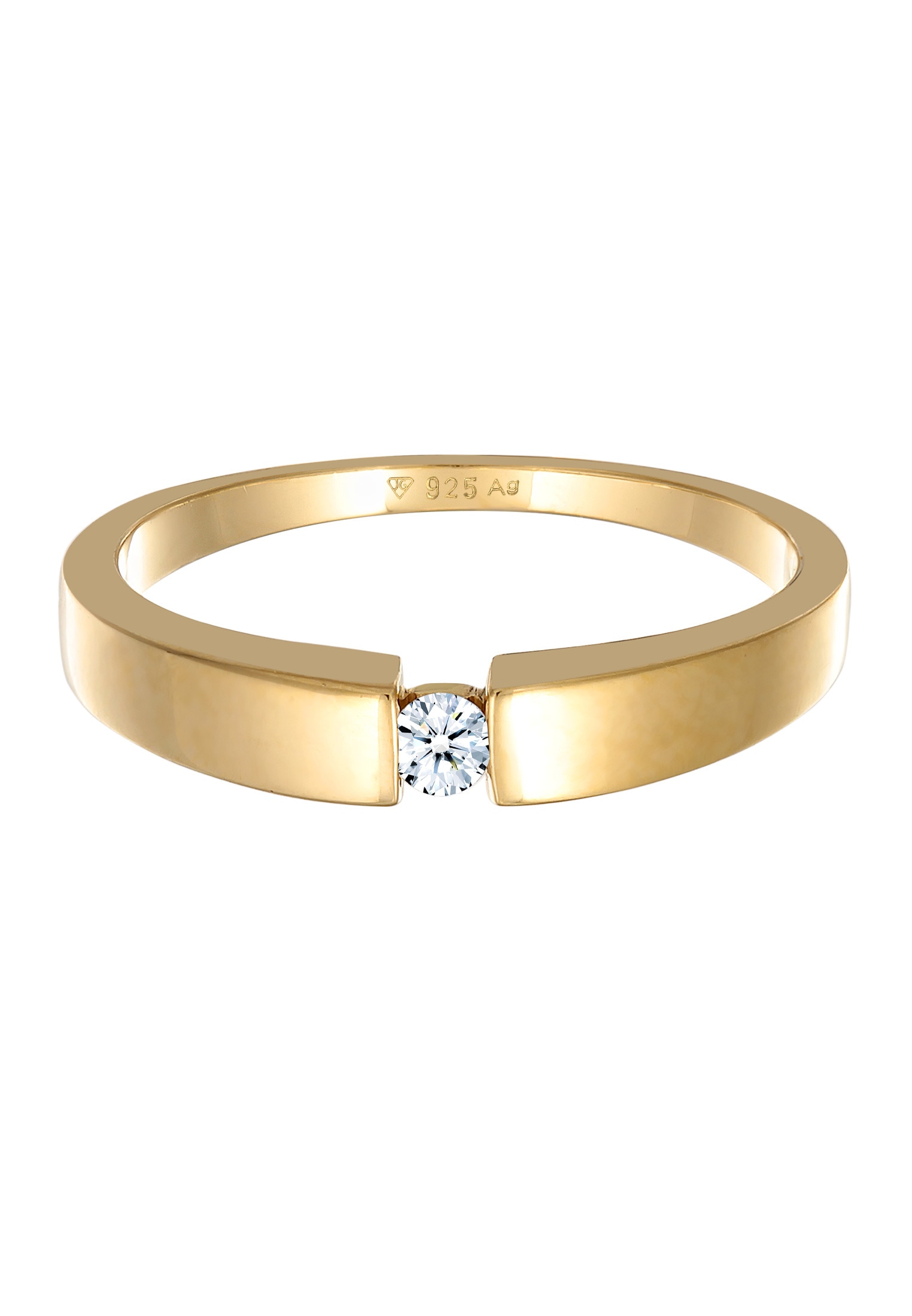 Elli DIAMONDS Trauring »Ring Klassisch Bandring Diamant 0.06 ct. 925 Silber«