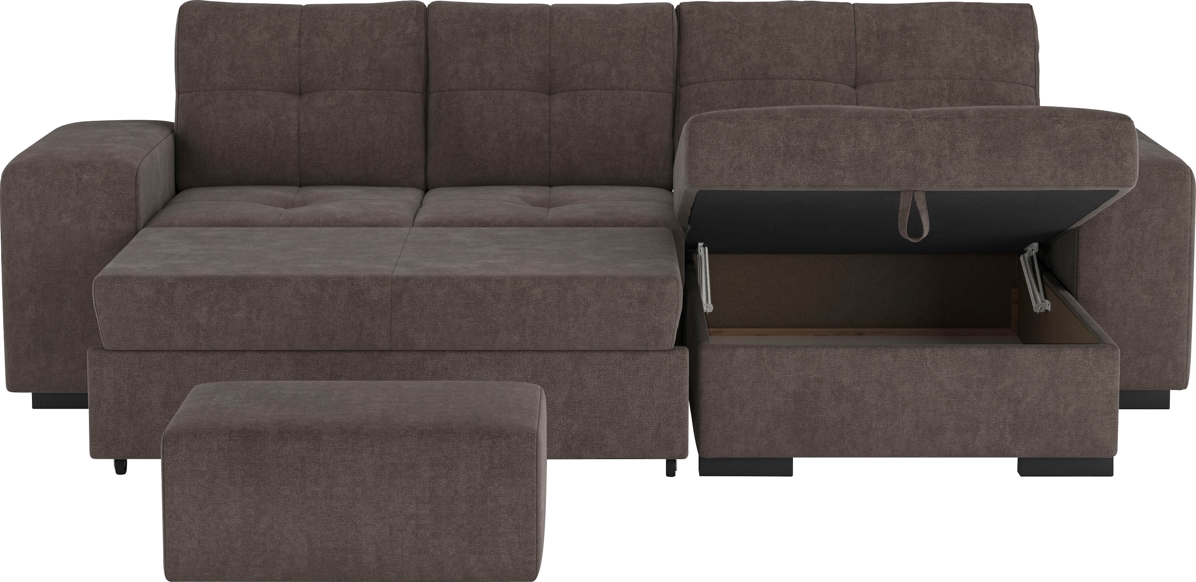 COTTA Ecksofa »Mattina L-Form«, mit Hocker, wahlweise mit Bettfunktion & Bettkasten