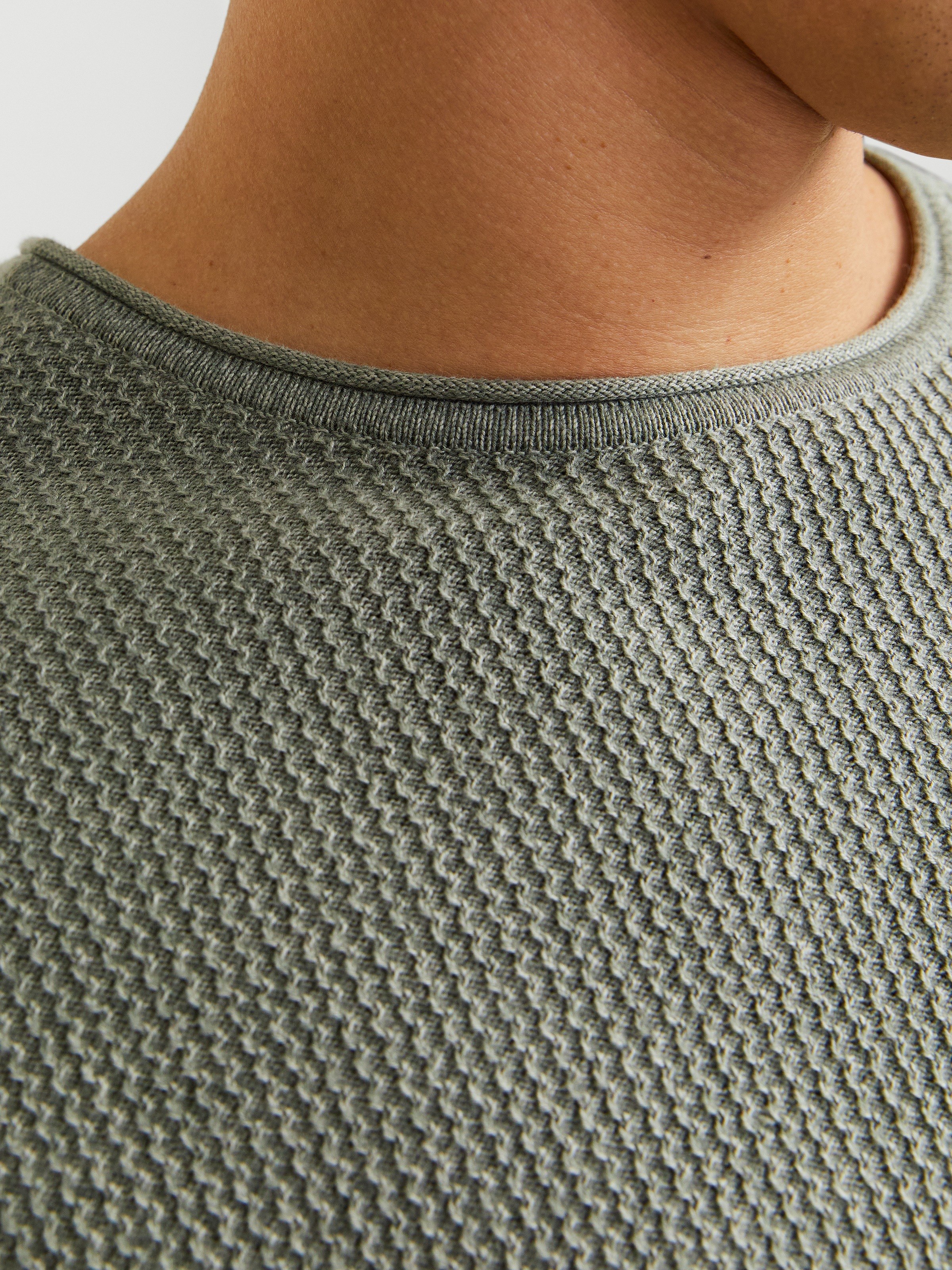 Jack & Jones Rundhalspullover »JJECOOPER KNIT CREW NECK NOOS«, in Strick Optik