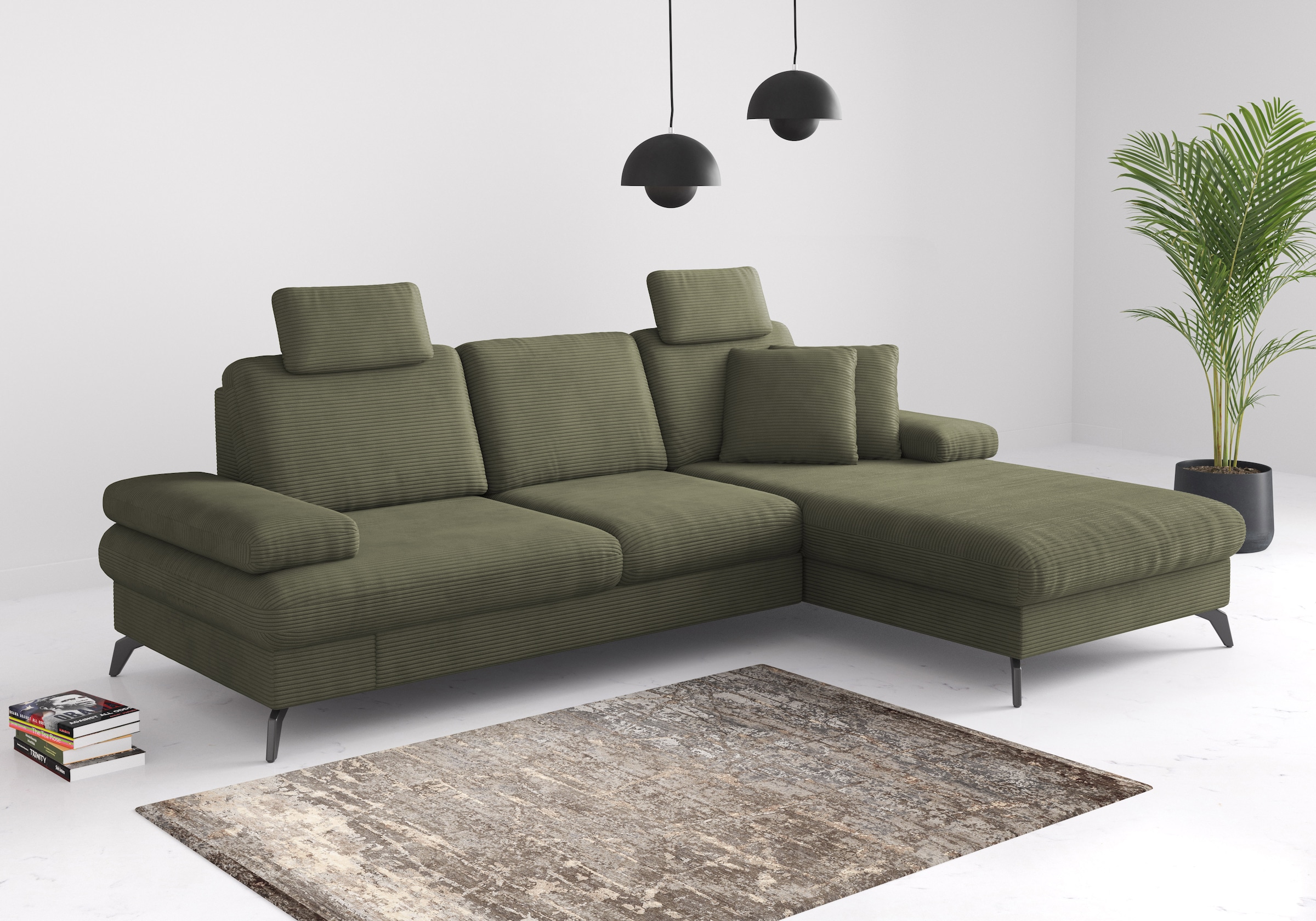 sit&more Ecksofa »Morris Jubi L-Form«, inkl. Armteilfunktion und 1 Zierkissen, wahlweise mit Bettfunktion