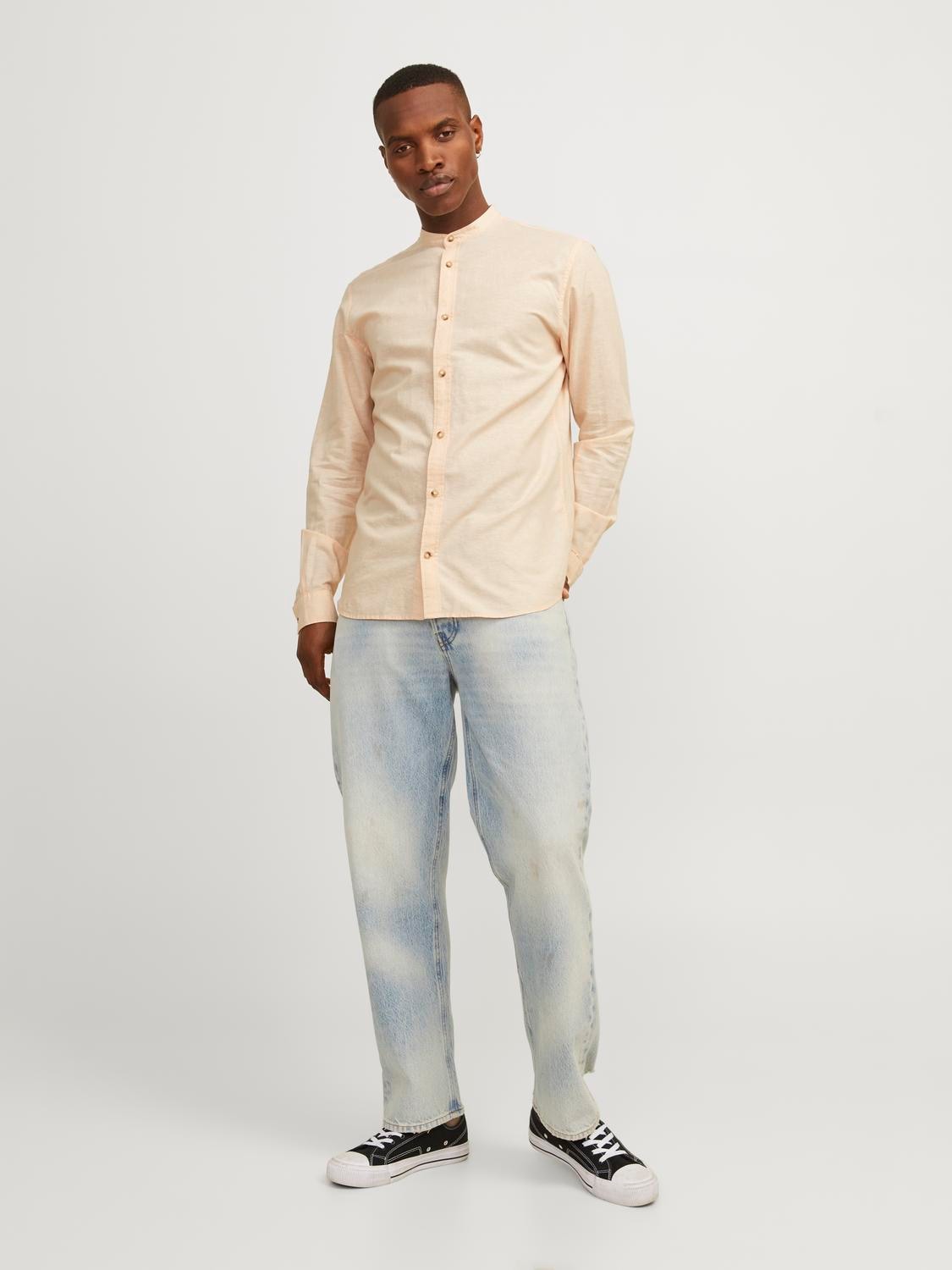 Jack & Jones Langarmhemd »JJESUMMER BAND LINEN BLEND SHIRT LS SN«