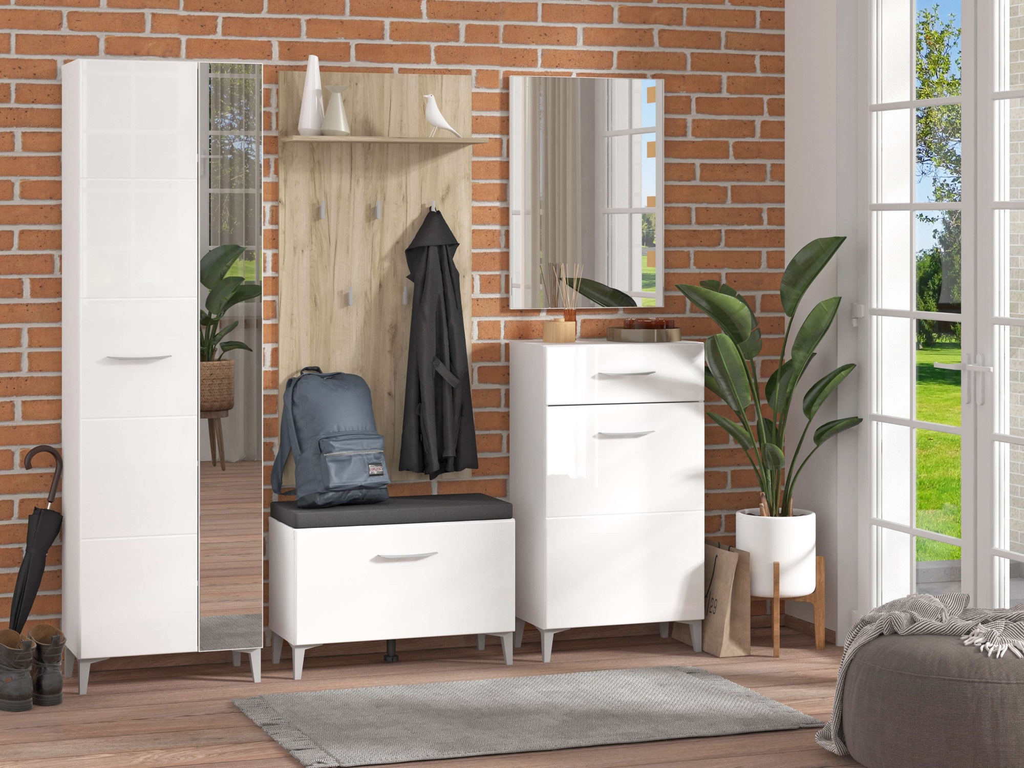 INOSIGN Schuhbank »Como, Schuhschrank, Schuhregal, Schuhtruhe, Breite 75 cm«, mit Sitzkissen und eine Klapptür, in Opaque Weiß