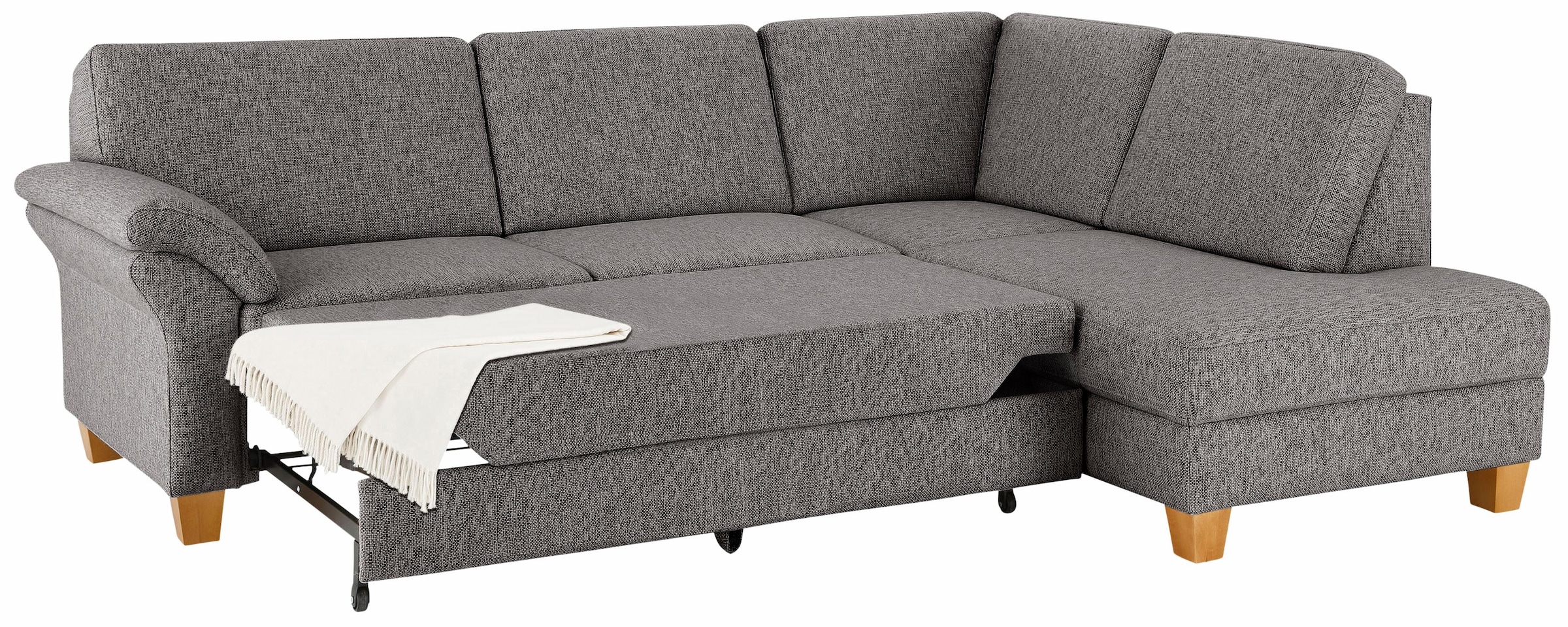 Home affaire Ecksofa »Borkum L-Form«, mit Federkern, wahlweise mit Bettfunktion