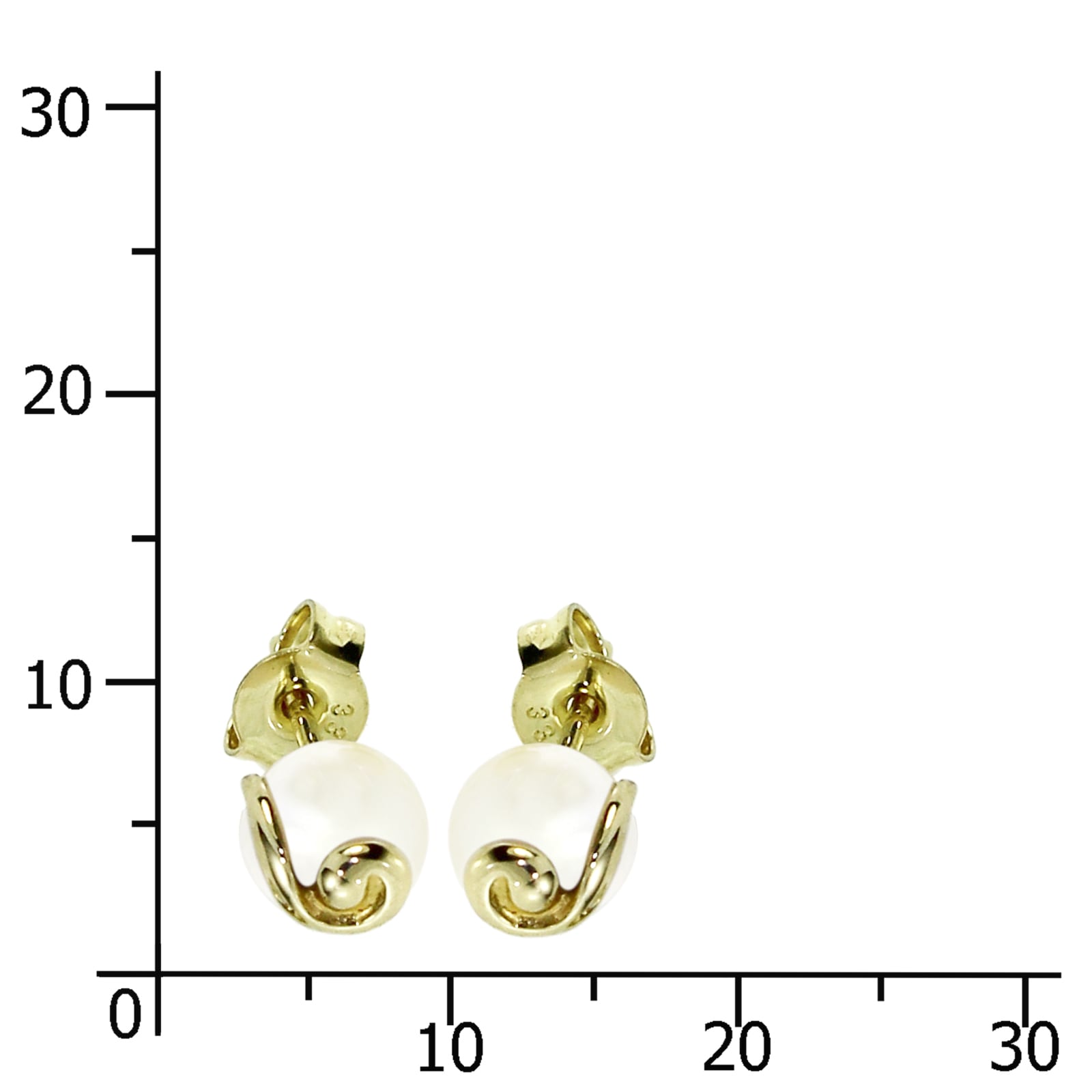 OSTSEE-SCHMUCK Paar Ohrstecker »- Itte - Gold 333/000 - Zuchtperle«