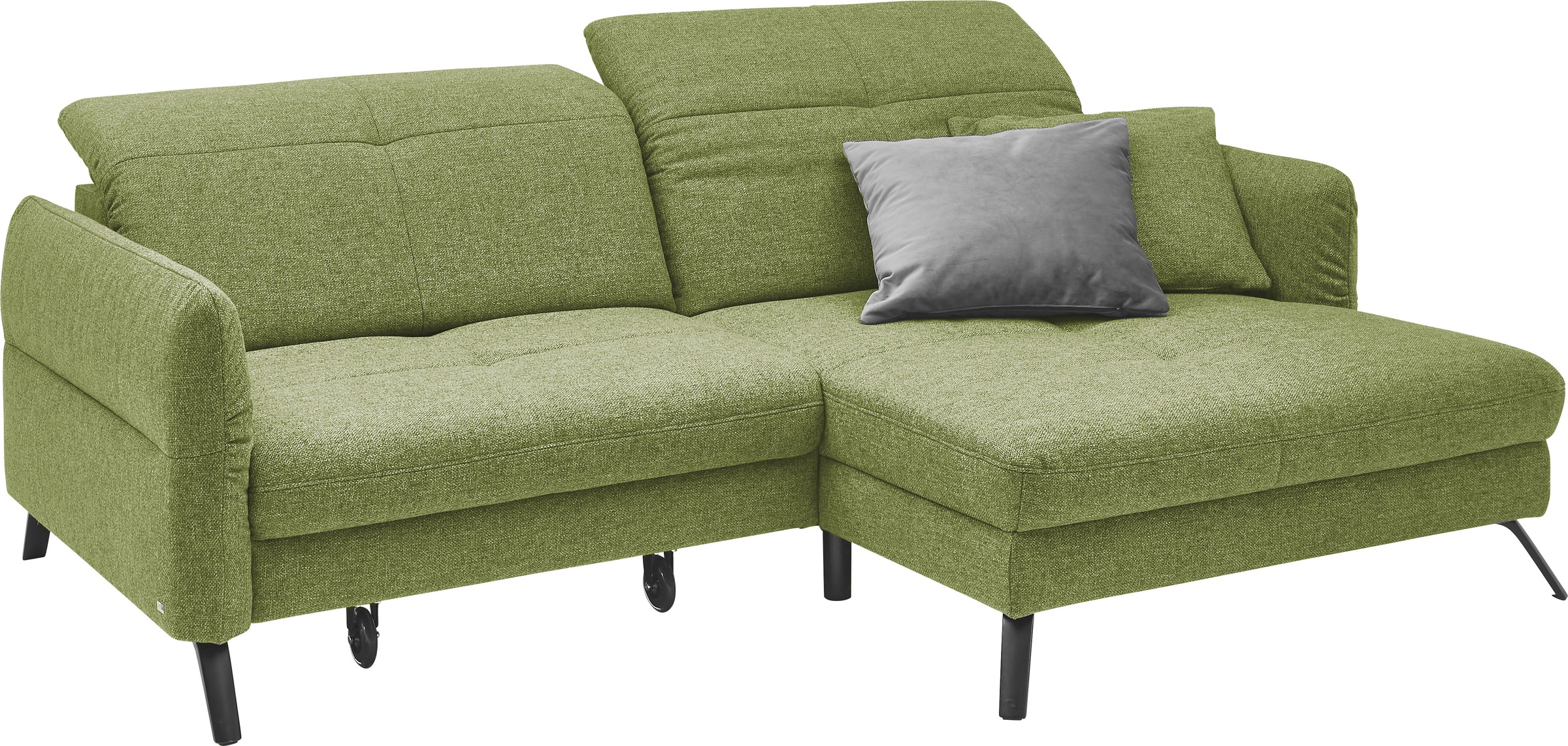 set one by Musterring Ecksofa »SO 4400 V« wahlweise mit motorischer Bettfunktion & Kopfverstellung, Fuß schwarz