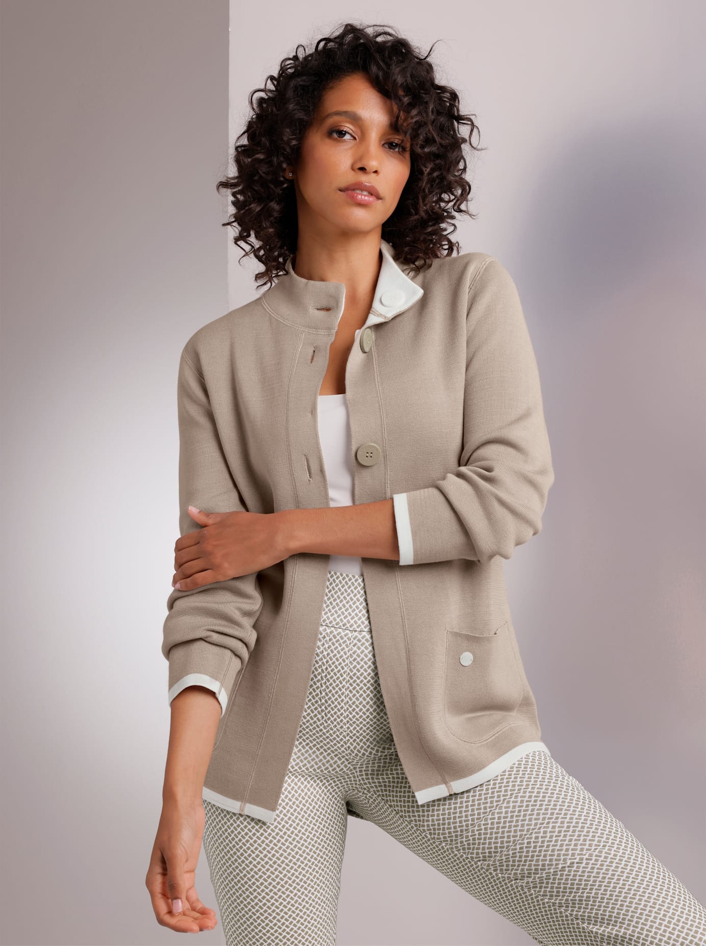 CREATION L PREMIUM Jacquardstrickjacke