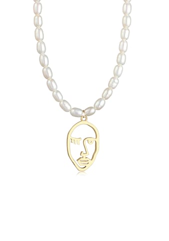 Elli Premium Perlenkette »Gesicht Anhänger Süßwasserzuchtperle 925 Silber« kaufen