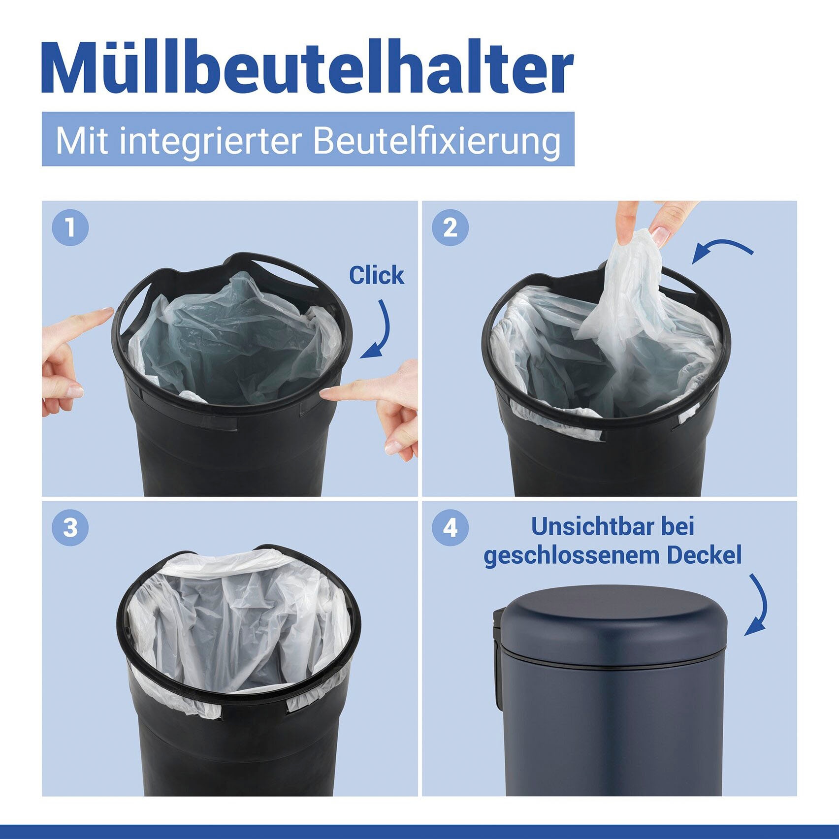 WENKO Kosmetikeimer »Leman« 3 Liter, BxTxH: 17x25x22,5 cm