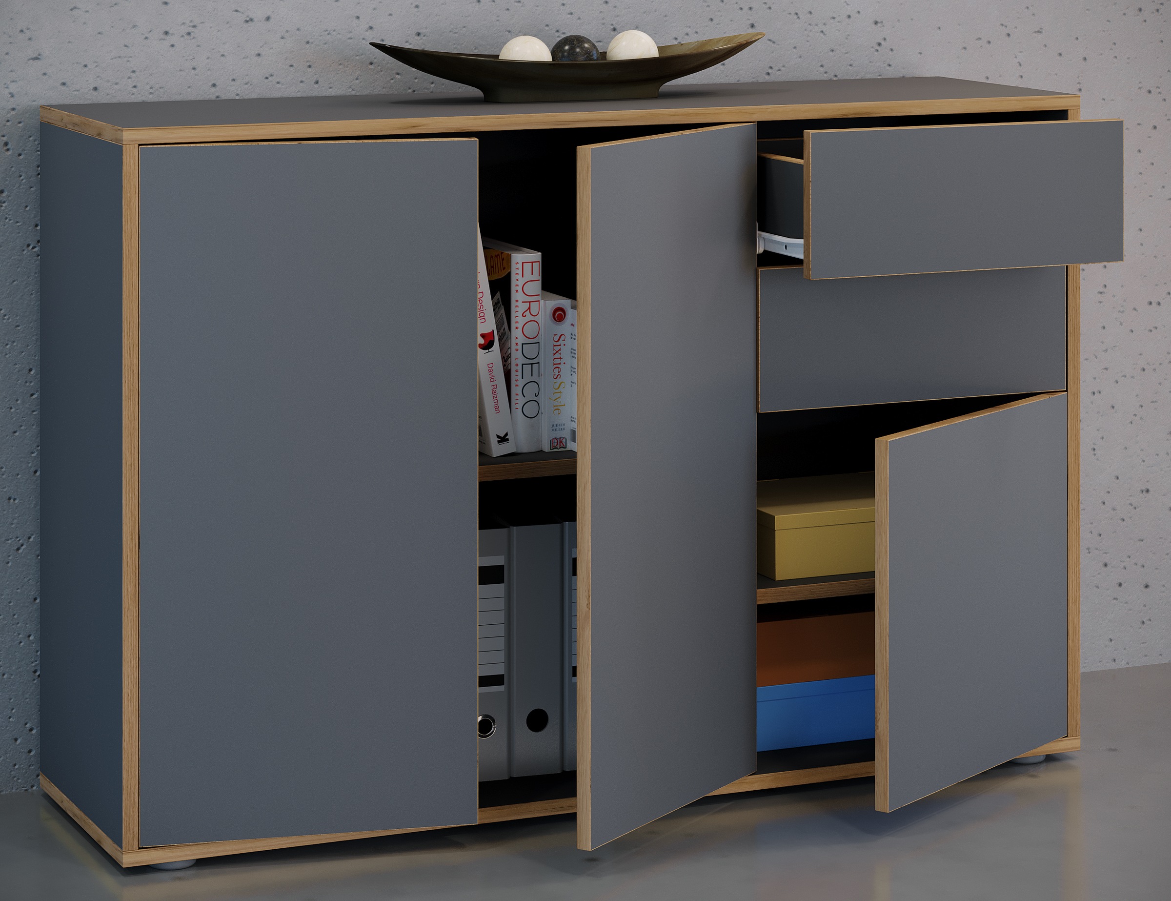 VCM Kommode »Holz Kommode Sideboard Salia Breite 110 Schublade« 1 Stk. tlg.