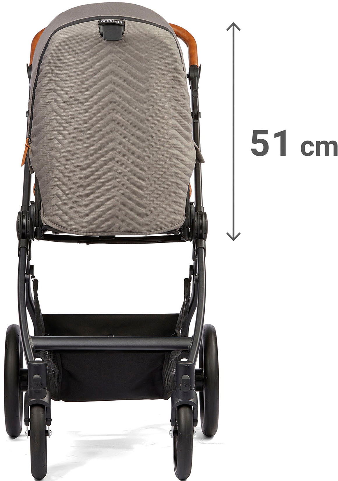 Gesslein Kombi-Kinderwagen »FX4 Soft+ mit Aufsatz Style, schwarz/cognac«, mit Babywanne C3 und Babyschalenadapter