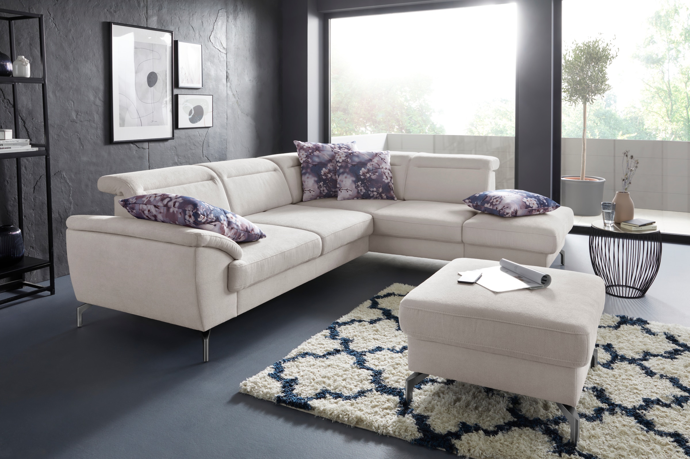sit&more Hocker »Percy«, Fußhöhe 15cm, wahlweise mit unterschiedlichen Fußfarben