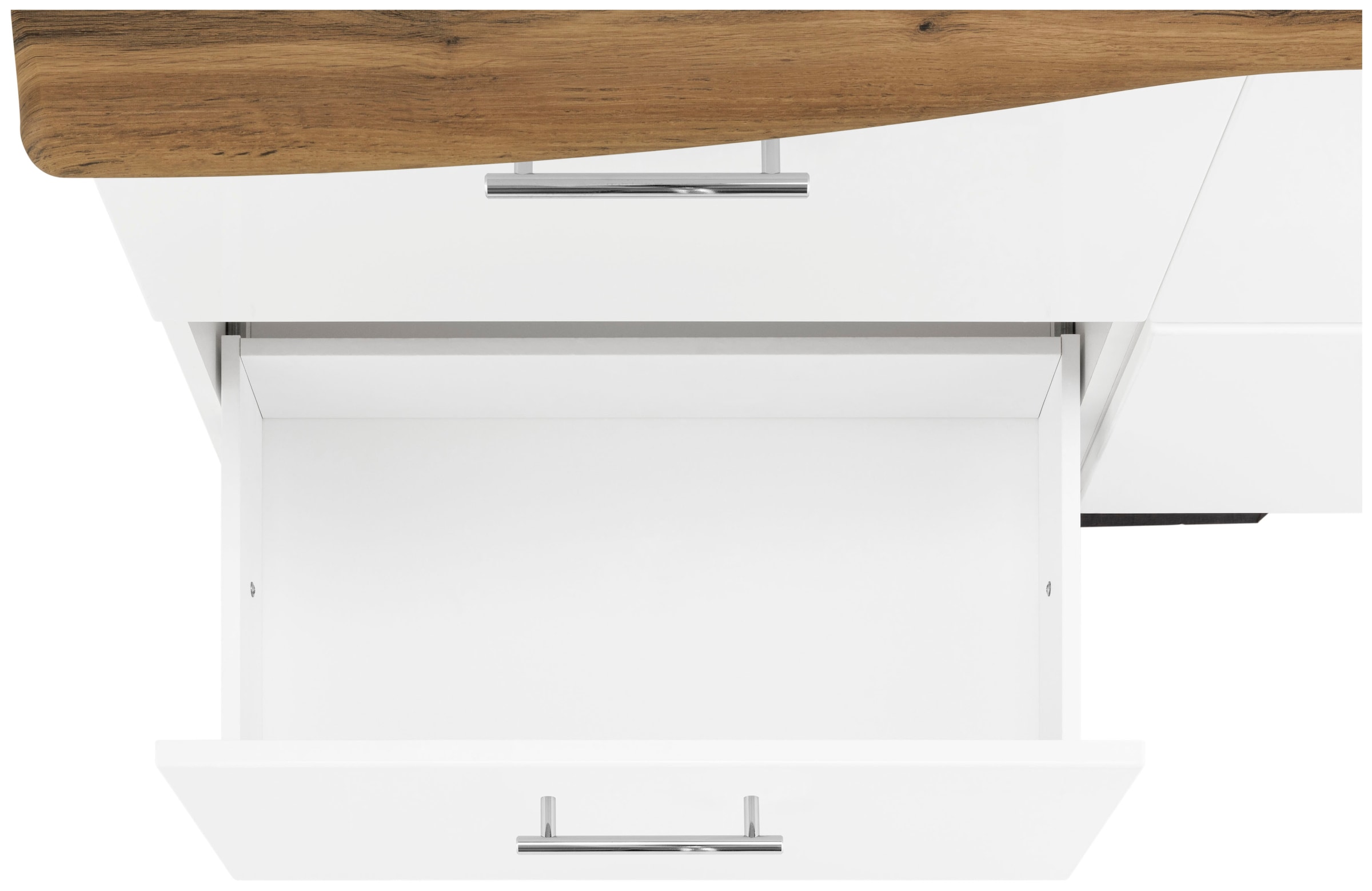 welltime Doppelwaschtisch »Trento, Waschplatz, Waschtisch, 120 cm breit, viel Stauraum« 2 runde Keramik-Aufsatzbecken
