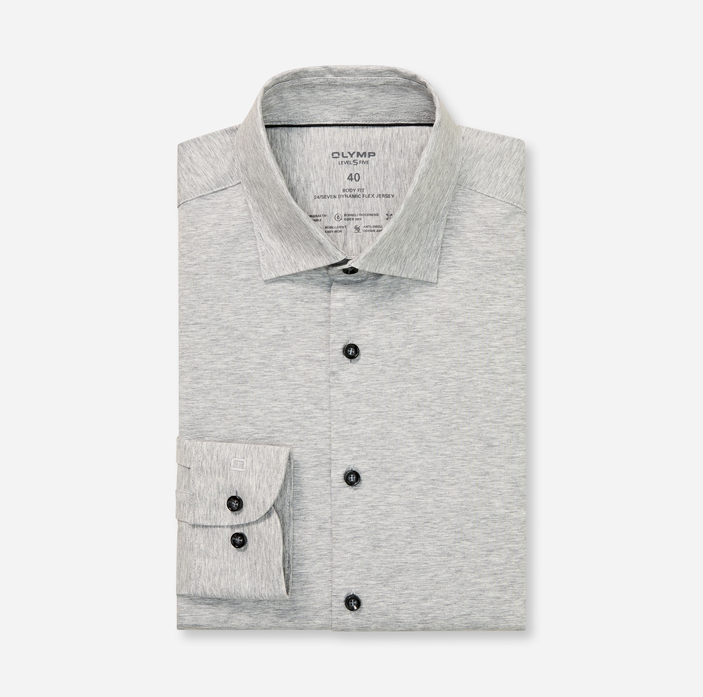 OLYMP Businesshemd »Level Five body fit Jerseyshirt« in Jersey Qualität