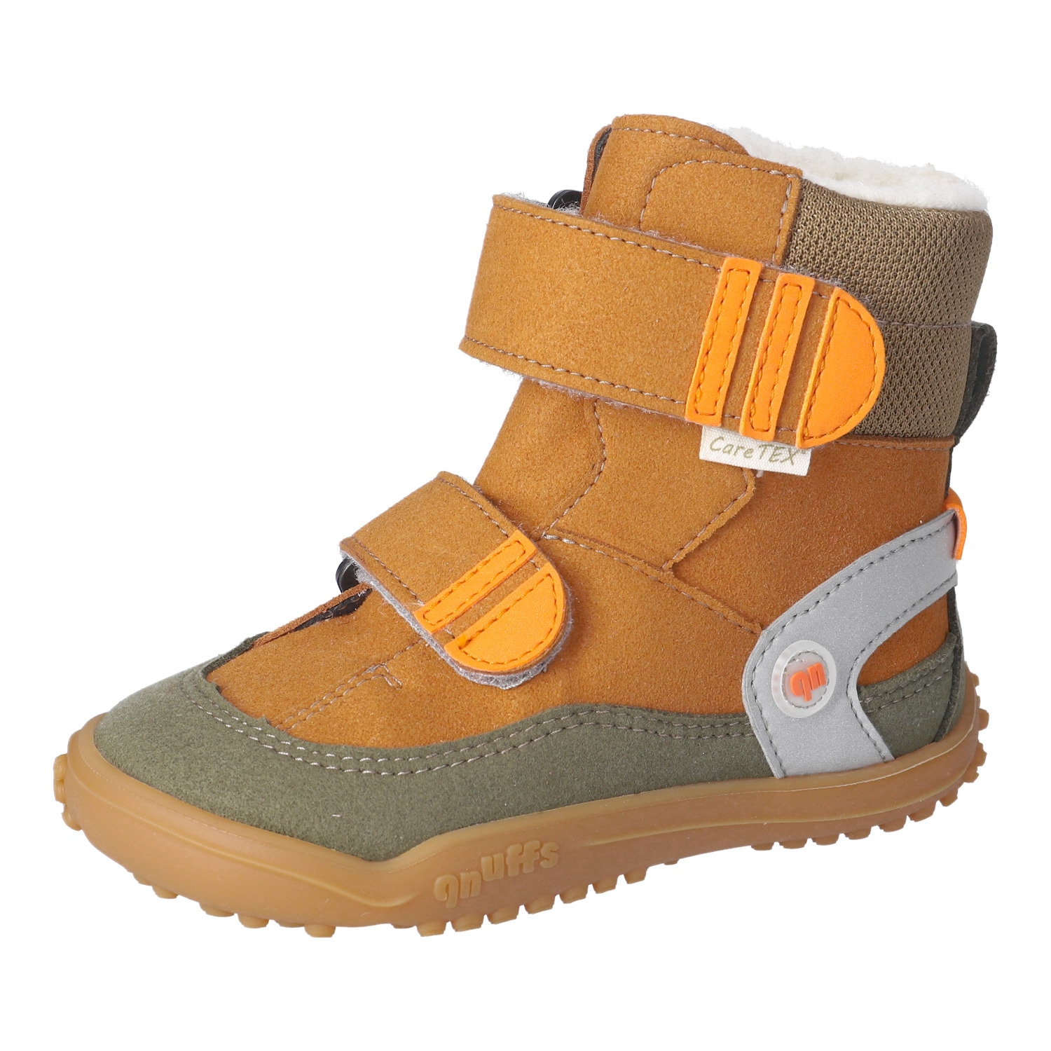 qnuffs Barfußschuh »TANNE«  Klettboots, Winterboots mit praktischem Namensschild an der Ferse
