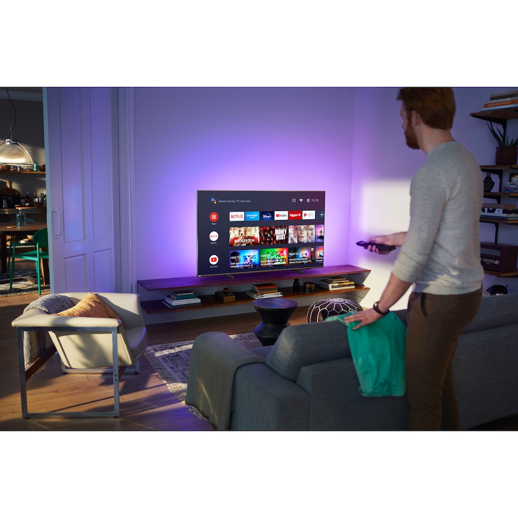 Philips LED-Fernseher »65PUS8106/12«, 164 cm/65 Zoll, 4K Ultra HD, Android TV-Smart-TV, 3-seitiges Ambilight