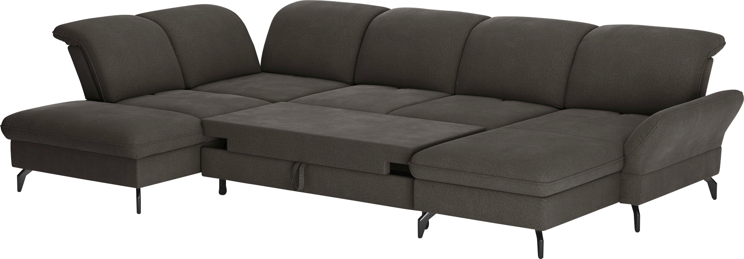 sit&more Wohnlandschaft »Leandro U-Form«, Wahlweise mit Bett-, Kopfteil - und Armlehnfunktion, sowie Bettkasten
