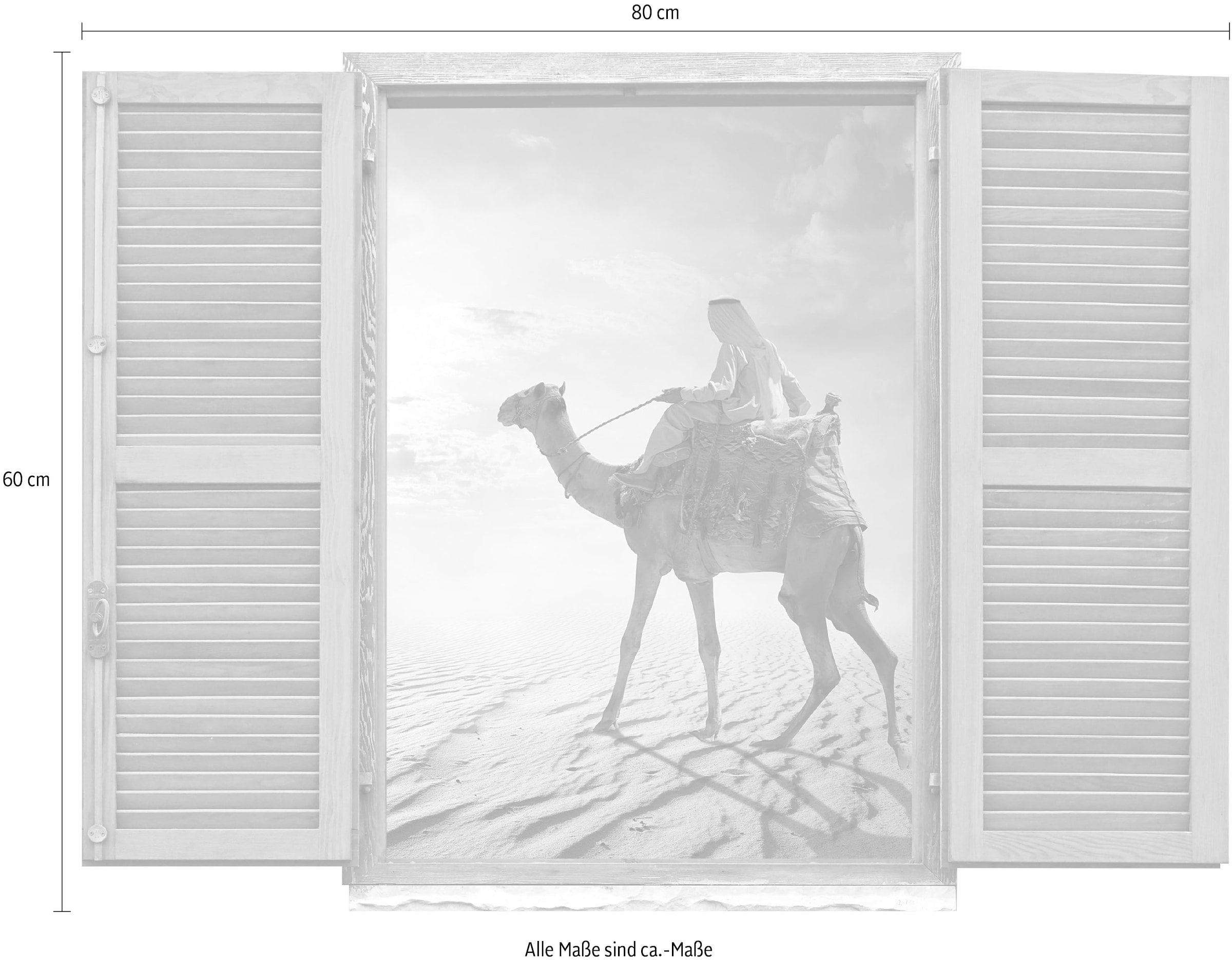 queence Wandtattoo »Wüste«, (1 St.), Wandsticker, Wandbild, selbstklebend, 3D, Fenster