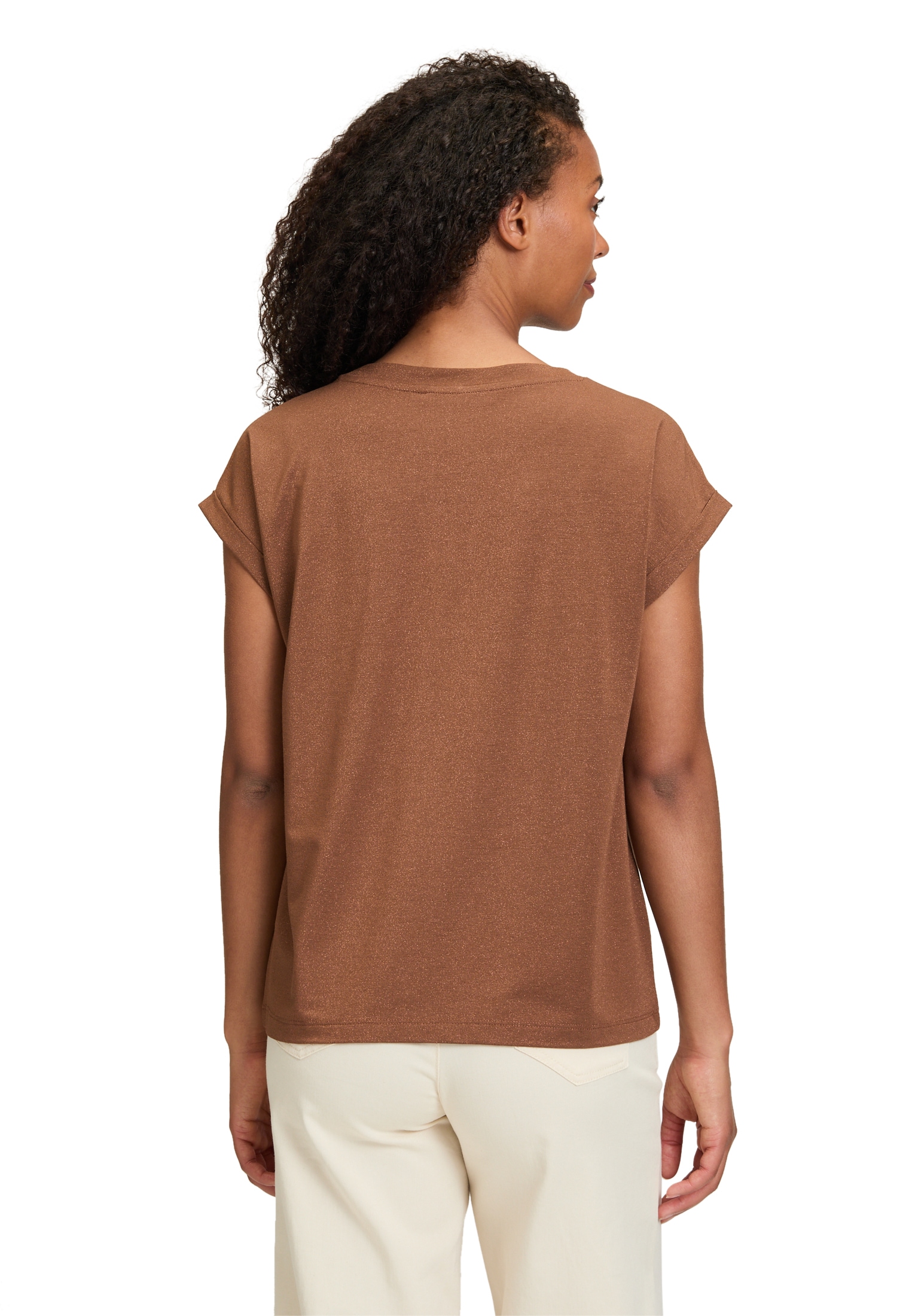 Betty&Co Kurzarmshirt »Casual-Shirt mit Perlen«