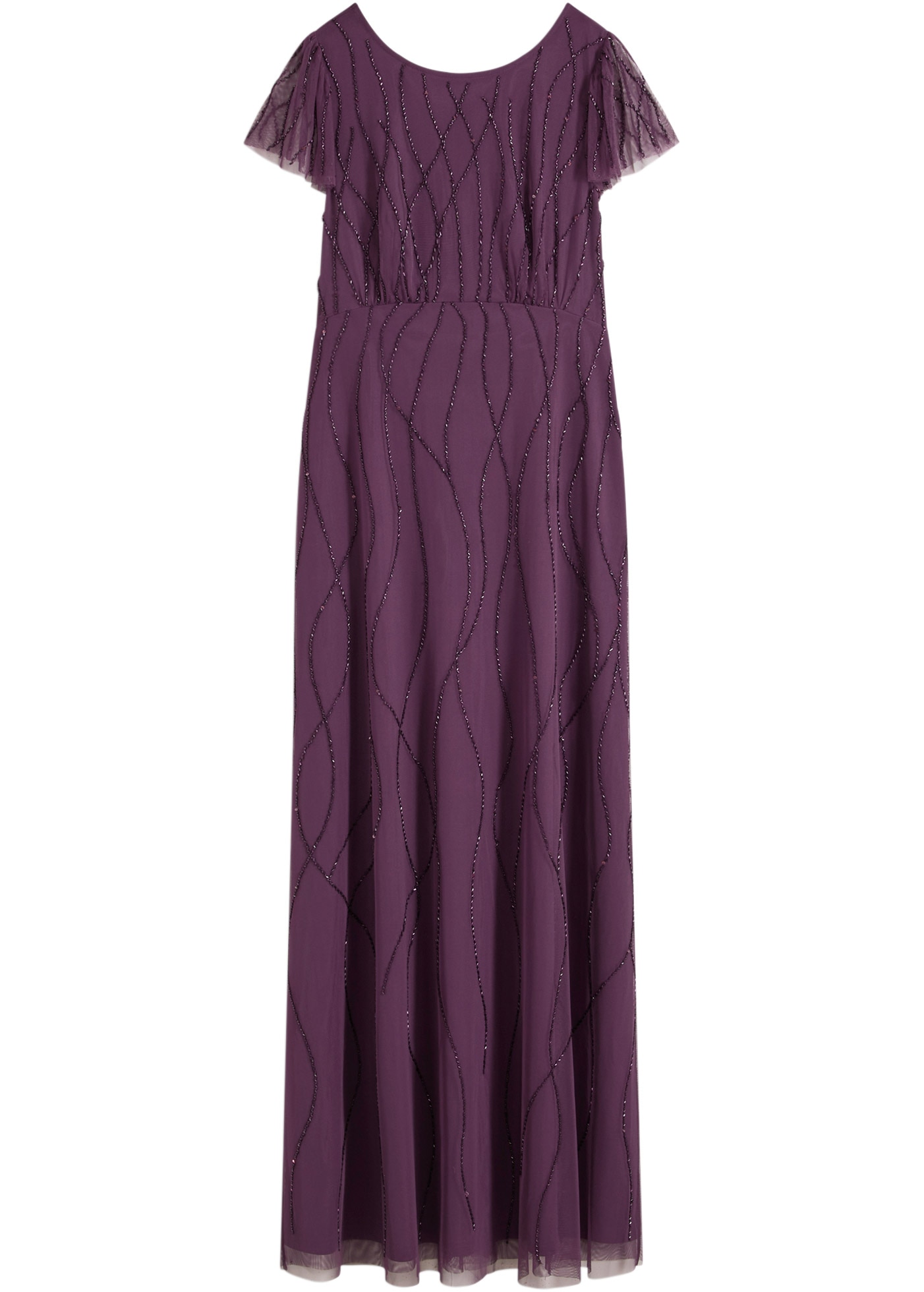 bonprix Maxikleid für Abiball, Festtage und Hochzeiten, aus Tüll, mit Perlenstickerei