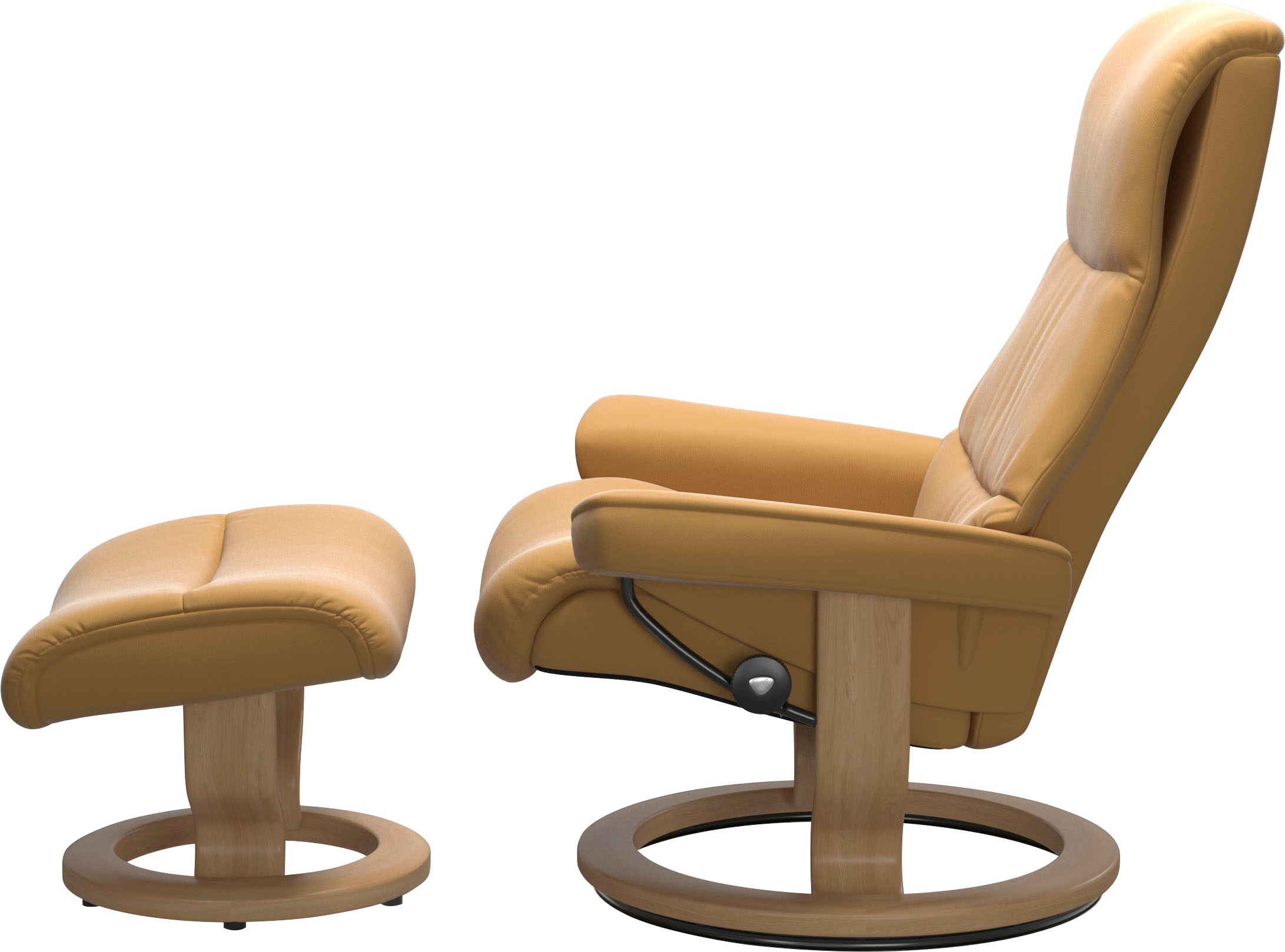 Stressless® Relaxsessel »View«, (Set, Relaxsessel mit Hocker), mit Classic Base, Größe M,Gestell Eiche