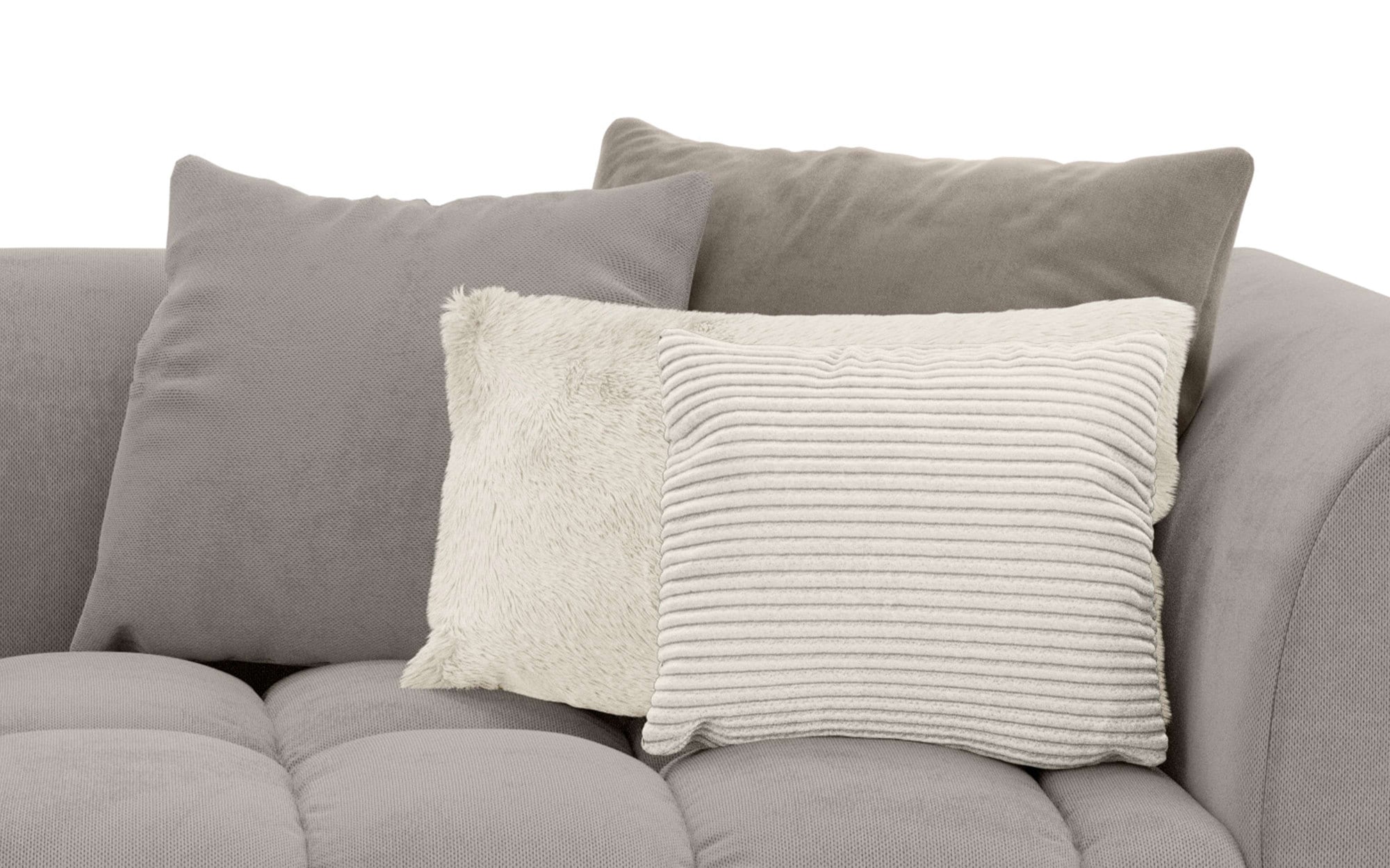 s.Oliver Big-Sofa »COBBO 3-Sitzer Design-Sofa Bubble-Optik, Maße B/T/H: 259/126/104 cm«, mit vielen Kissen, moderne Steppung und hoher Sitzkomfort