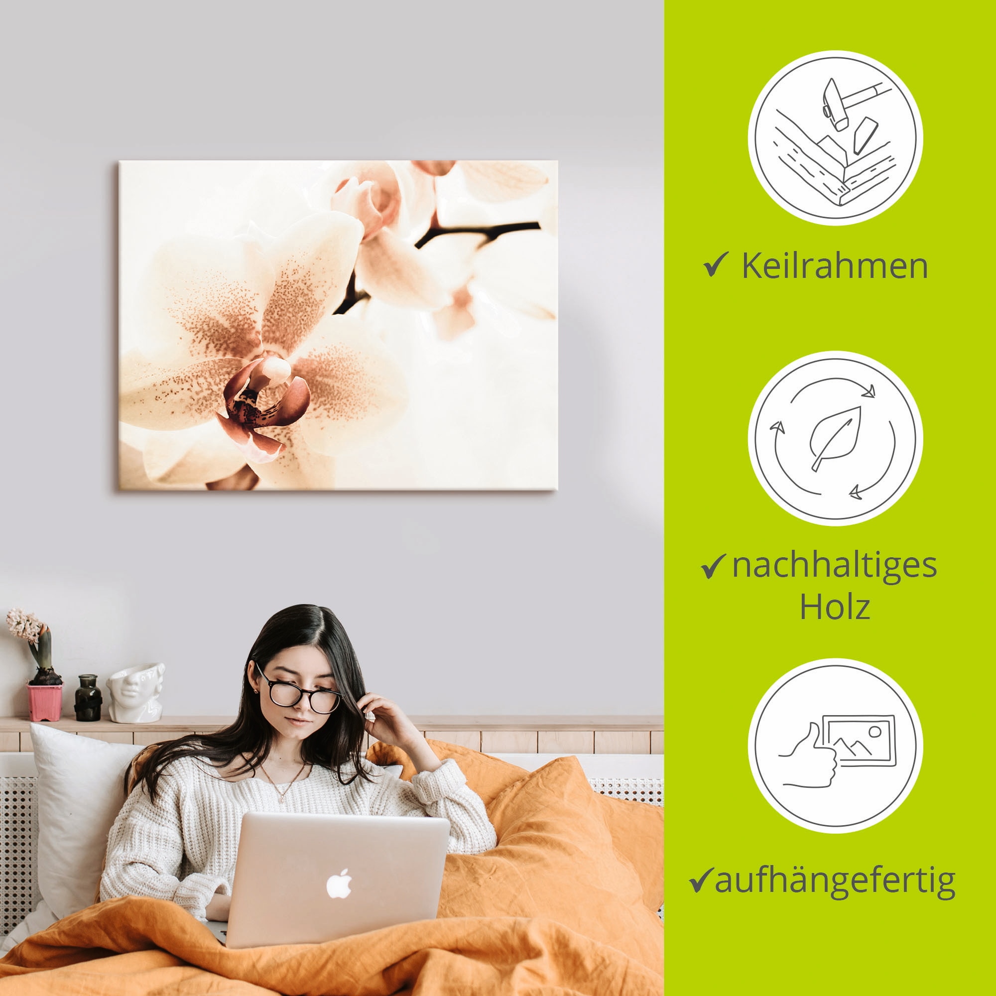 Artland Wandbild »Orchidee abstrakte Collage«, Blumen, (1 St.), als Leinwandbild, Poster in verschied. Größen