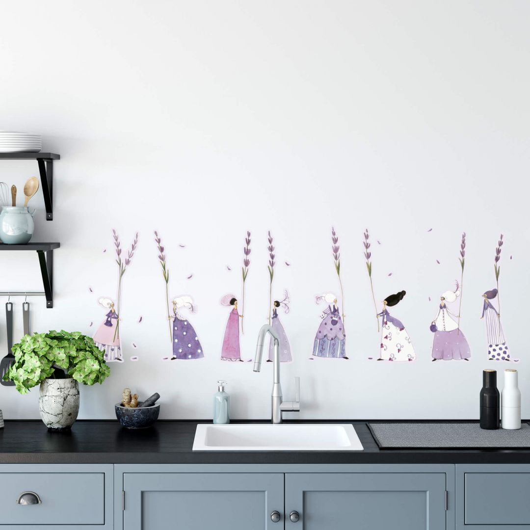 Wall-Art Wandtattoo »Lavendel Fee Blumen Aufkleber«, (1 St.), selbstklebend, entfernbar