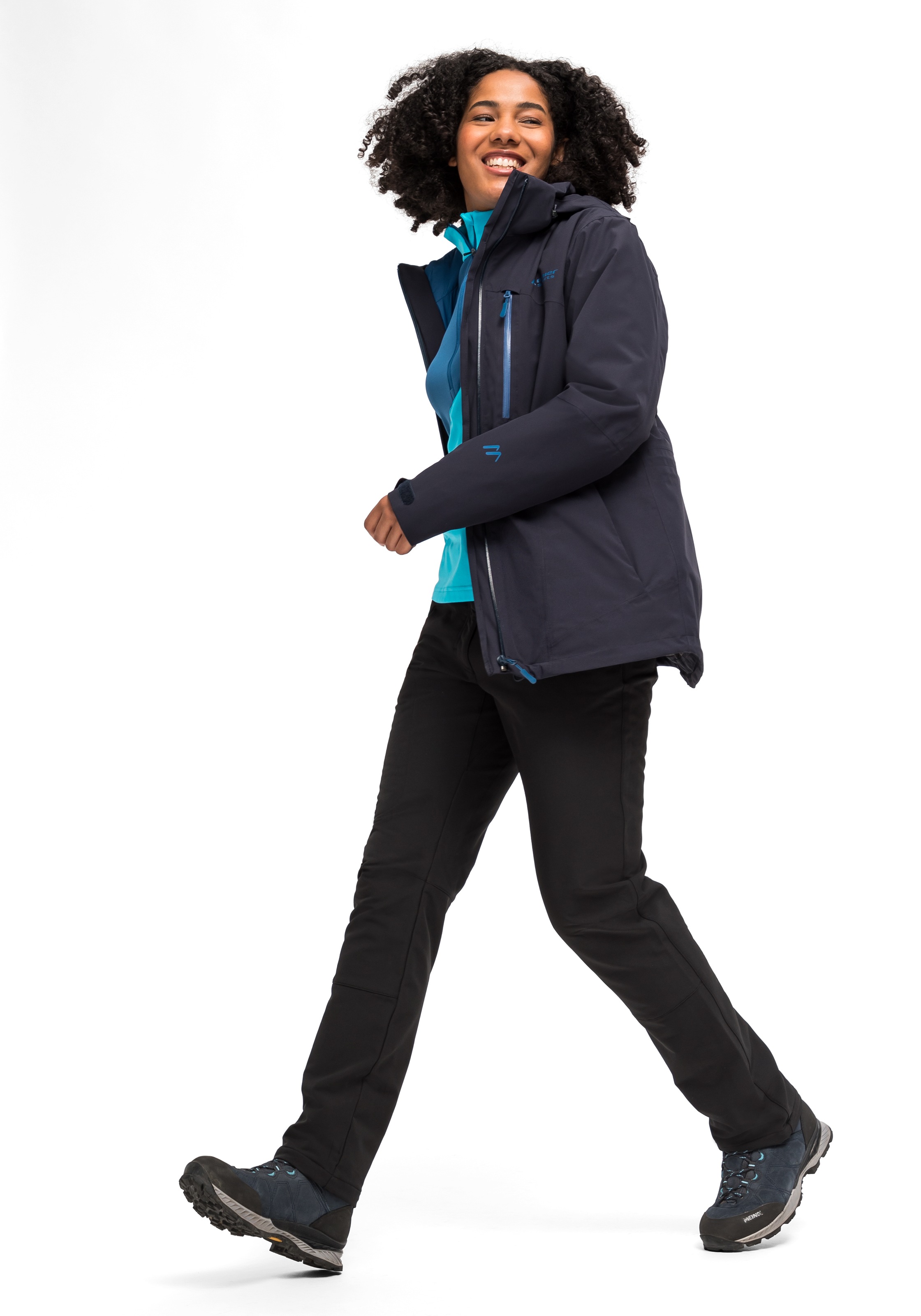Maier Sports Outdoorjacke »Ribut Long W«, Damen Wanderjacke, atmungsaktiv und wasserdicht, Regenjacke mit Kapuze