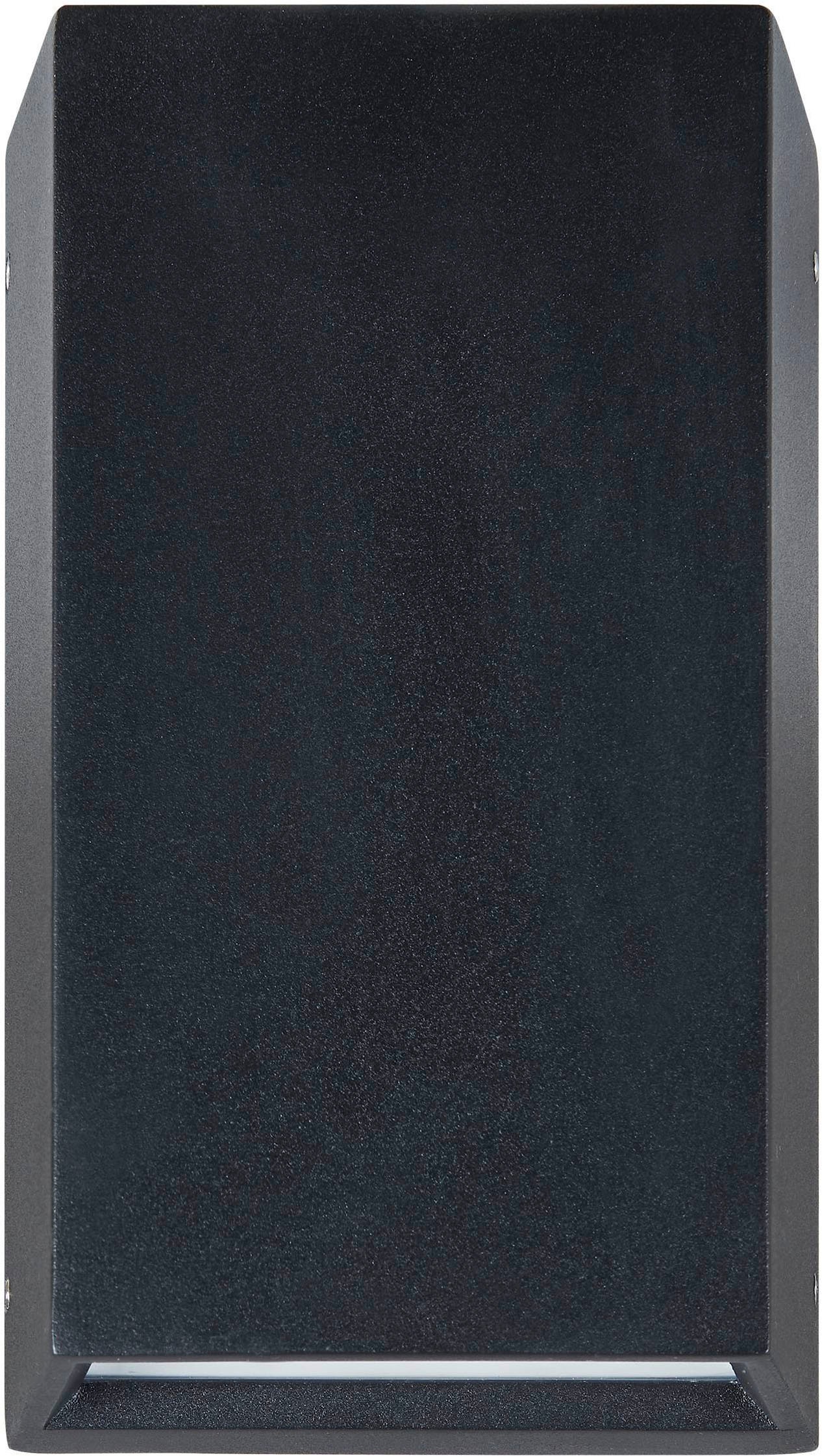 EGLO Wandleuchte »Spongano Wandlampe, Außenbeleuchtung, Aluminium und Glas, IP65, Lampe« LED-Modul 1 Stk. Kaltweiß | Neutralweiß | Warmweiß Wand-/Deckenleuchte - L12 x H20 x AL6 cm - schwarz - 2X5W inkl.
