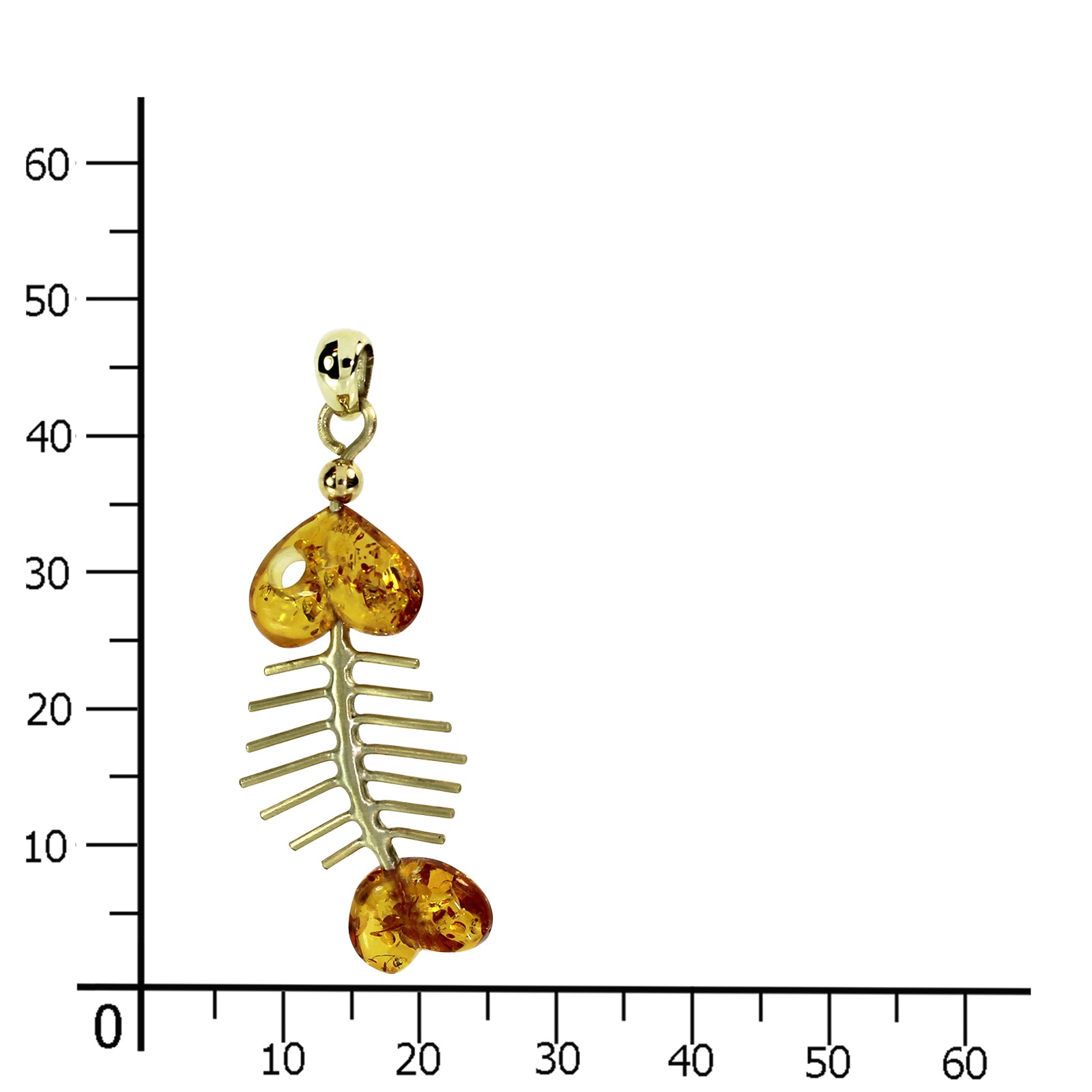 OSTSEE-SCHMUCK Kettenanhänger »- Fisch 45 mm - Gold 333/000 - Bernstein« ()