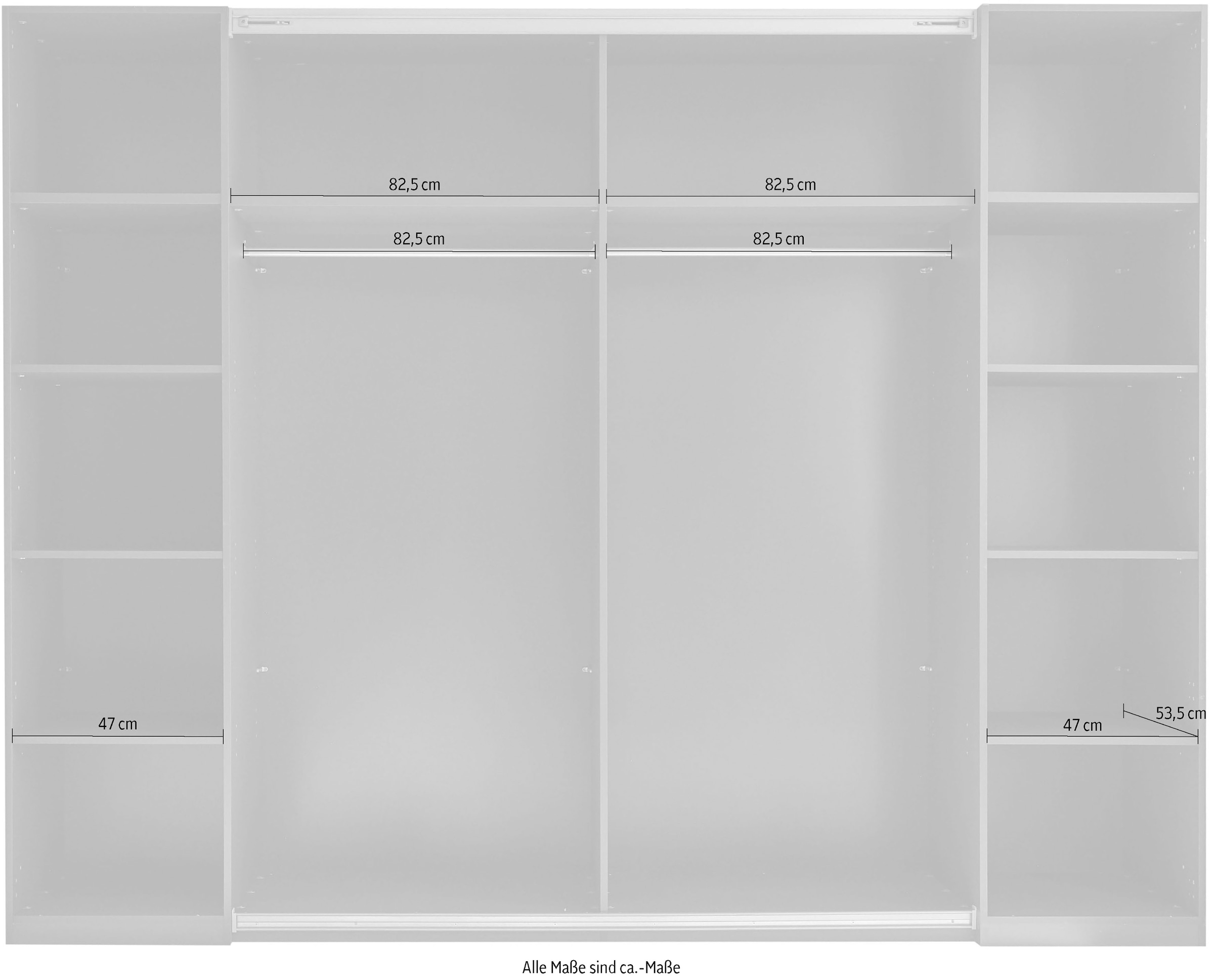 Schlafkontor Kleiderschrank »Daria Drehtürenschrank, Schwebetürenschrank, Schiebetürenschrank«, Absetzung in Viking Oak heller Rillenoptik