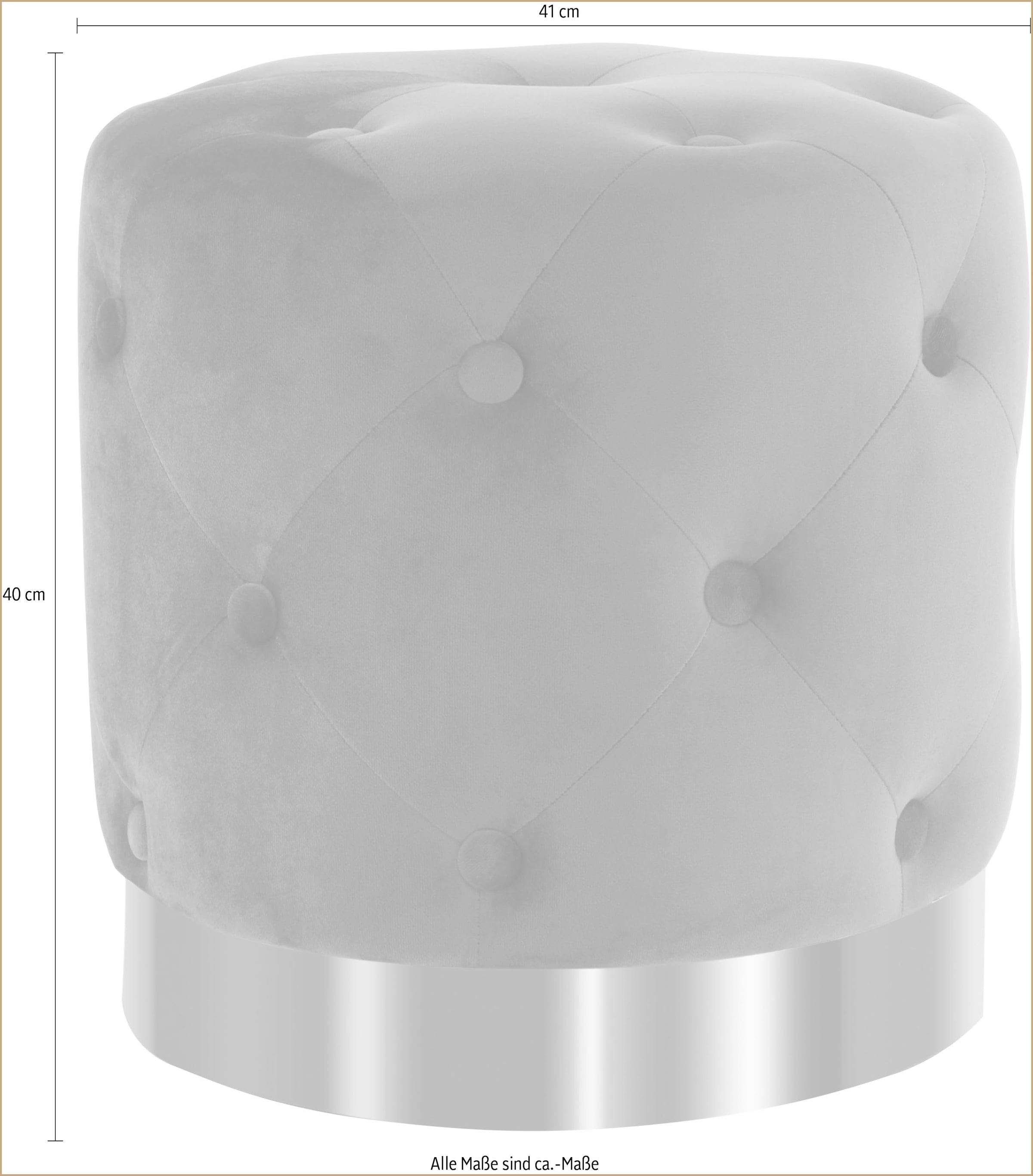 Kayoom Sitzhocker »Hocker Piano 225,  in dekorativem Design, mit weichem Velvet-Bezug« 1 Stk. tlg. rund, glamourös, hochwertig, gesteppt, mit eingelassenen Dekoknöpfen