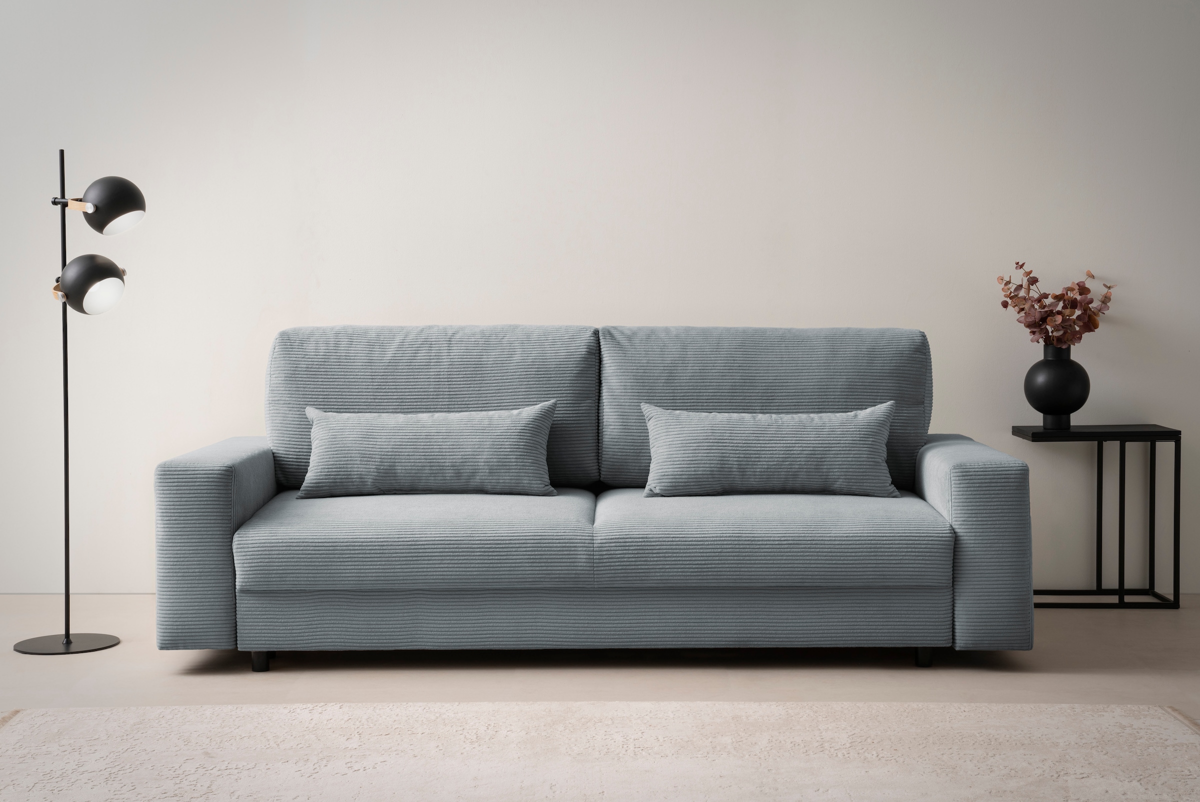 LeGer Home by Lena Gercke Schlafsofa »Imoga, Polster mit Schlaffunktion, 3-Sitzer Sofa, Couch mit Bettkasten«, in modernen Farben und Stoffen, Bettfunktion, Liegefläche: 200x150 cm