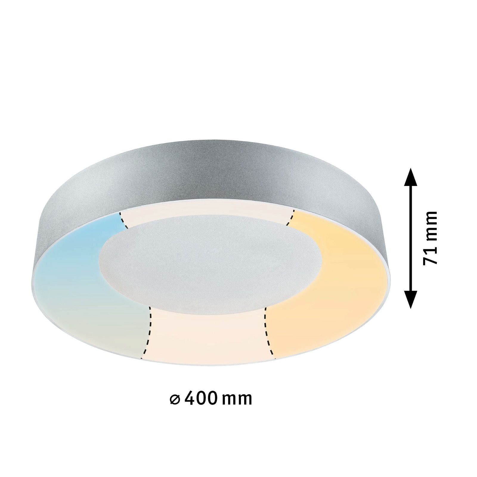 Paulmann LED Deckenleuchte »Selection Bathroom Casca IP44 1x23W 400mm, 230V Metall/Kunststoff«, 1 flammig, WhiteSwitch