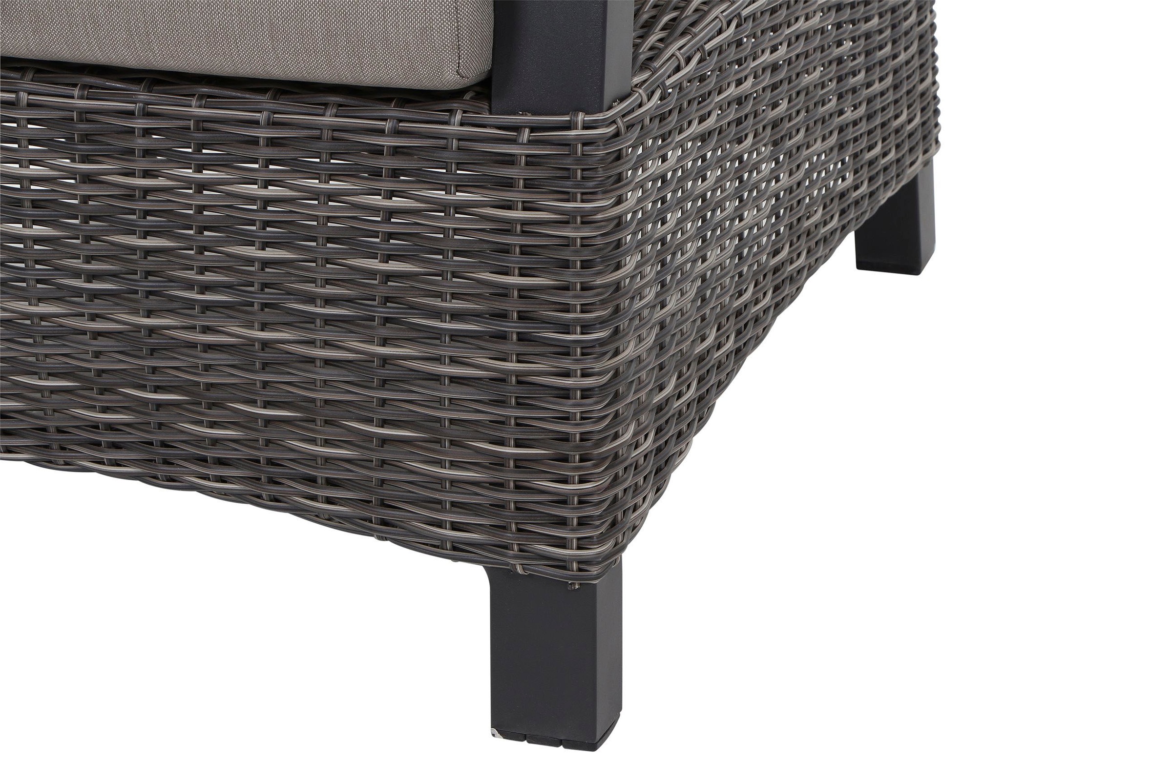 Siena Garden Gartenlounge-Set »Corido«, (Set, 8 tlg.), bestehend aus 2 Sesseln, 1 Bank, 1 Tisch und 4 Auflagen