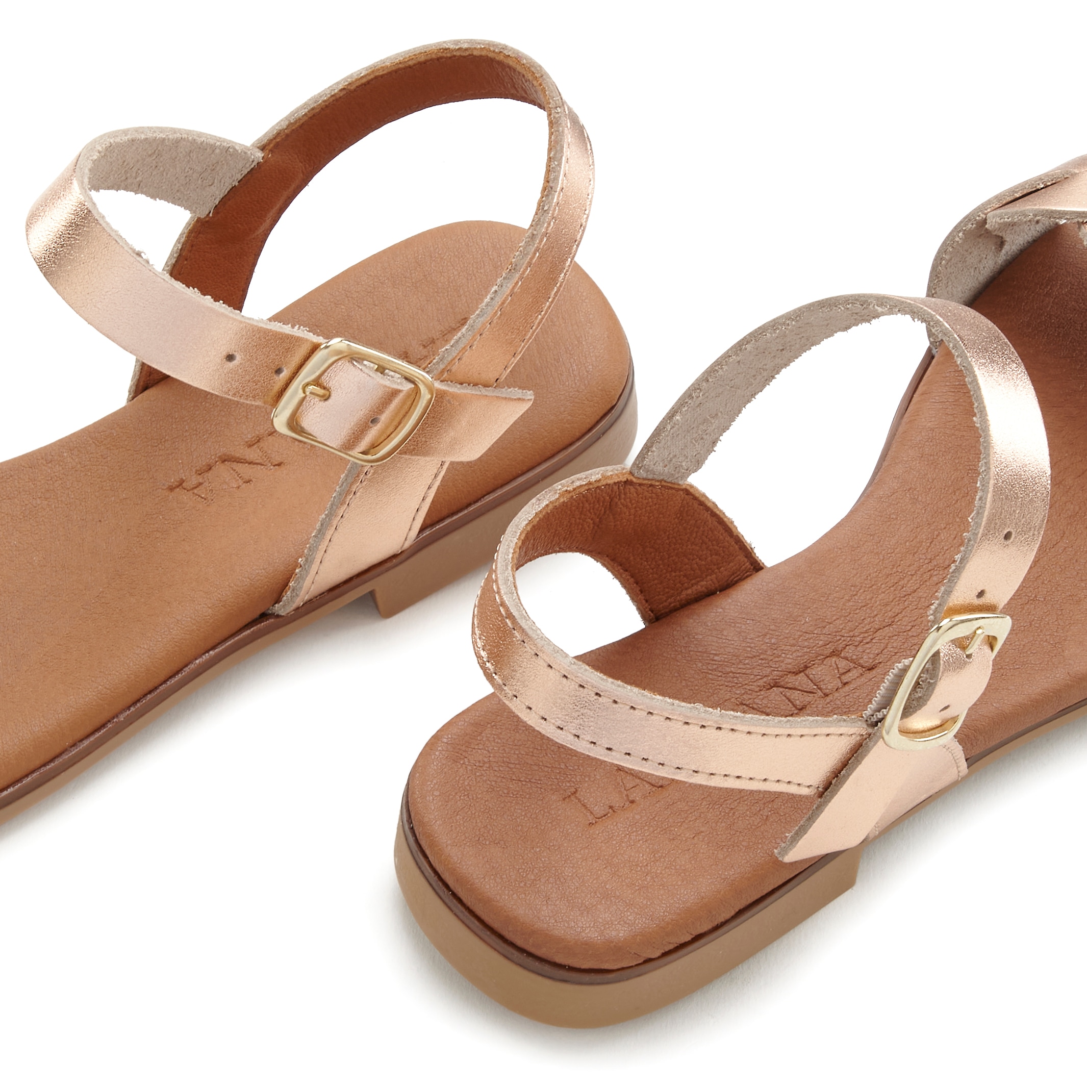 LASCANA Sandale »Sommerschuh«, aus Leder mit überkreuztem Wellenriemen, Sandalette, Sommerschuh