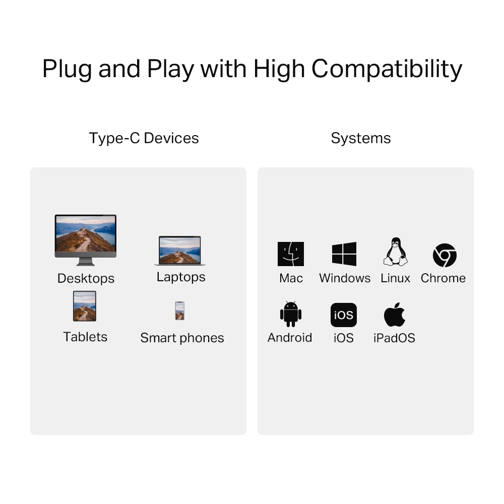 TP-Link USB-Adapter »UA440C USB3.0 Type-C zu SD & microSD 4.0«, USB-C zu MicroSD-Card, 15 cm