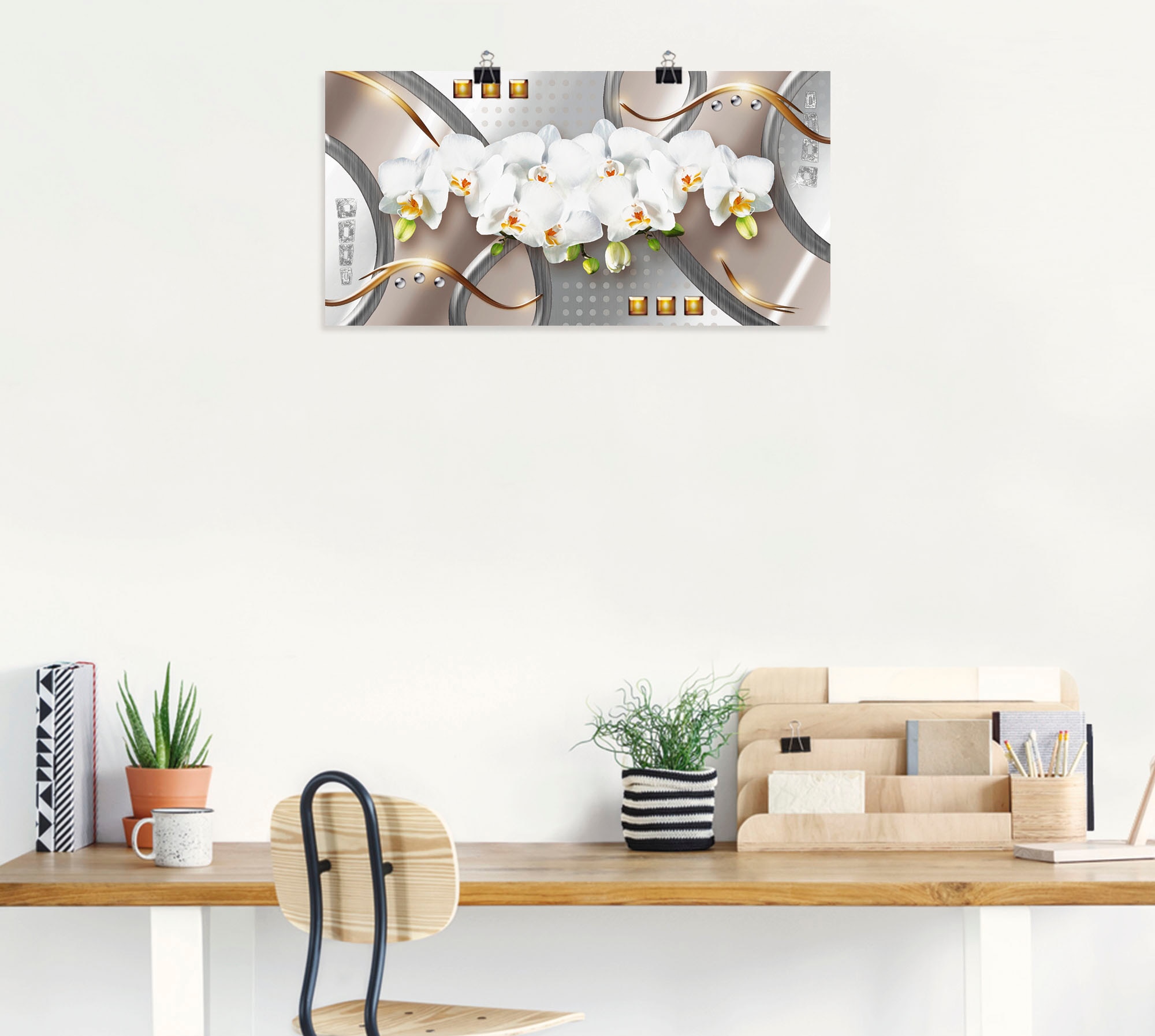 Artland Wandbild »Orchideen mit Elementen« Blumen 1 Stk. tlg. als Leinwandbild, Poster in verschied. Größen