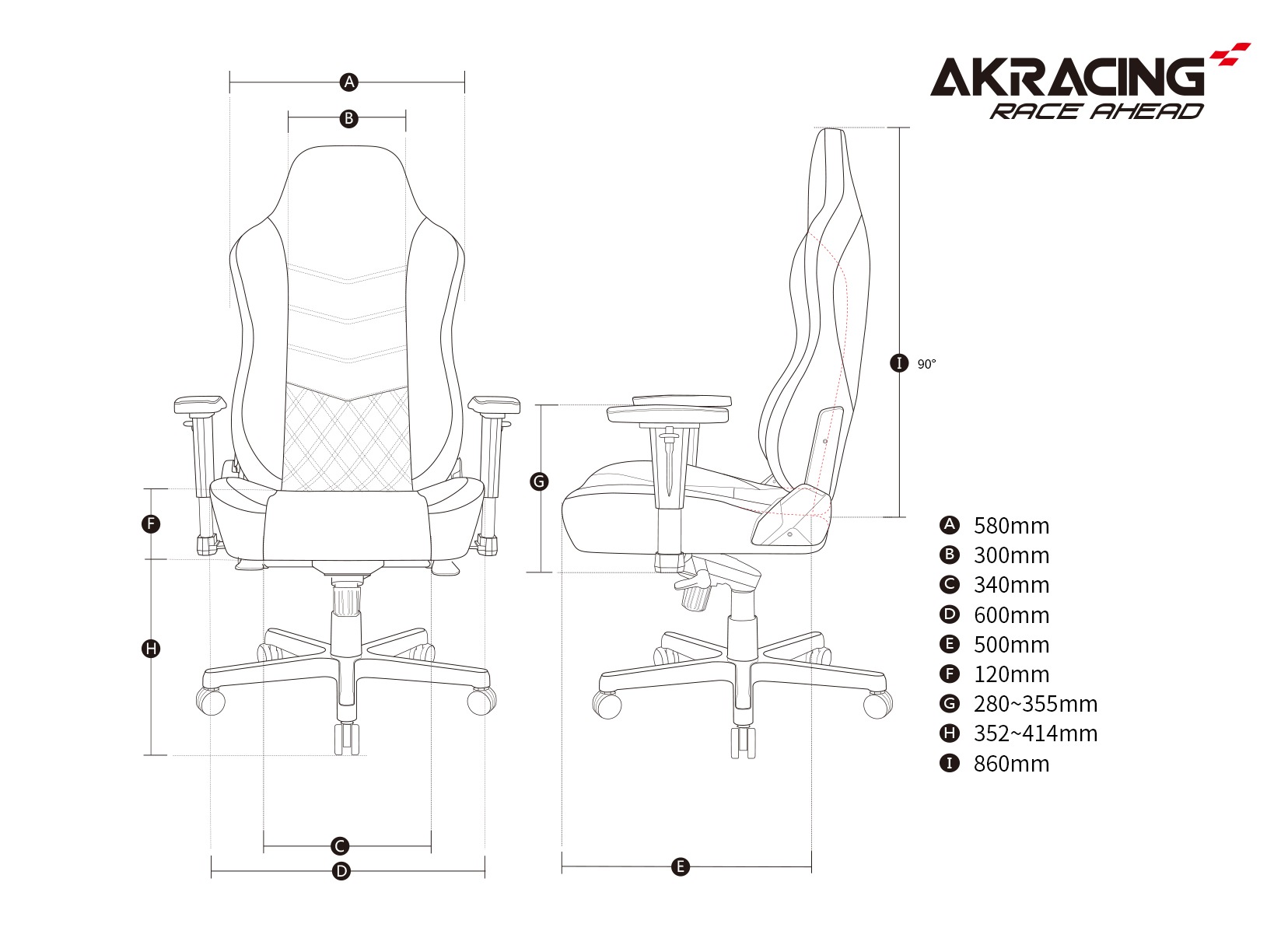 AKRacing Gaming-Stuhl »Office Onyx Deluxe«, Kunstleder-Echtleder, ergonomisch, höhenverstellbar Schreibtischstuhl