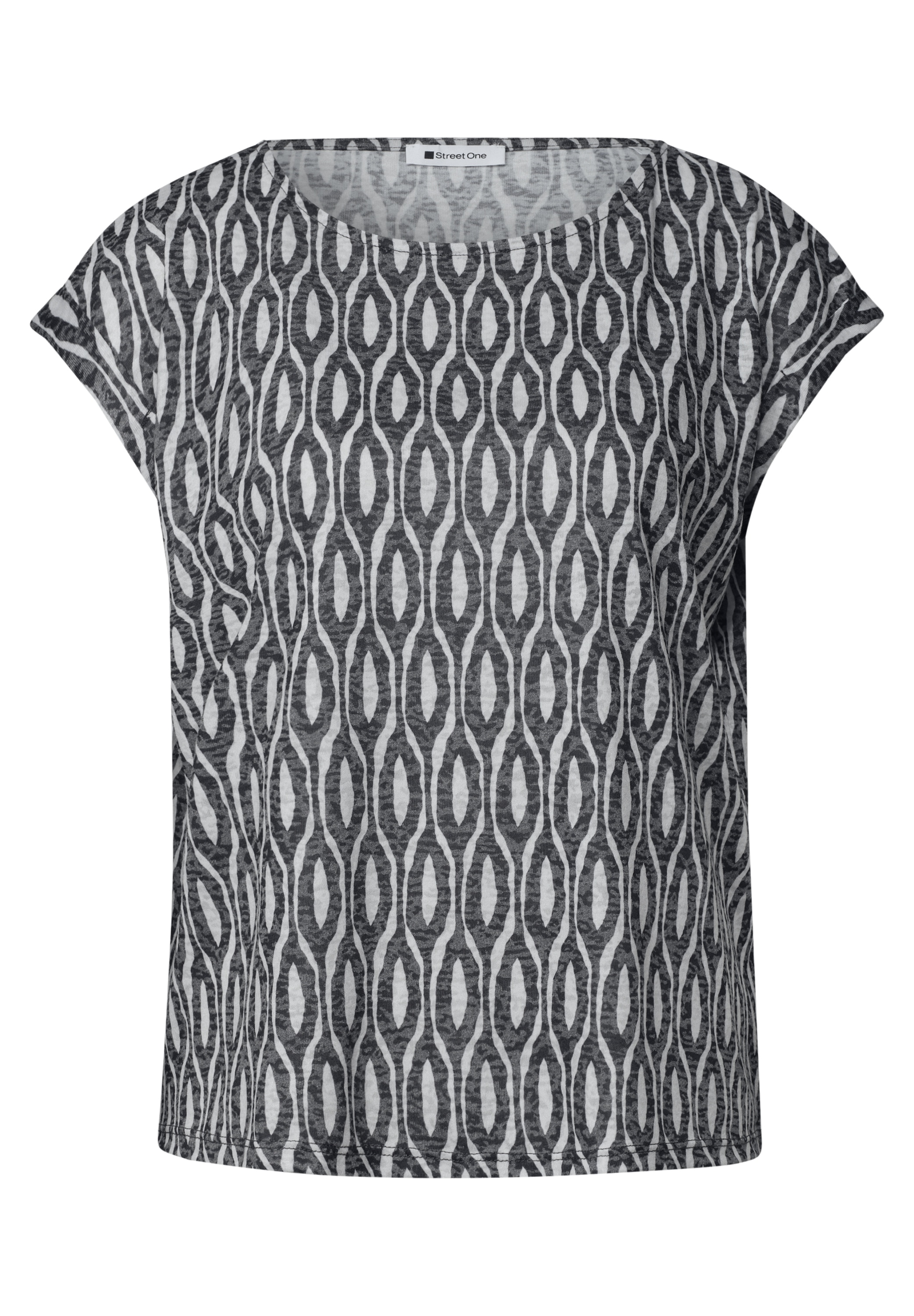 STREET ONE Shirttop Sommershirt im Ausbrenner-Look/mit Allover-Print