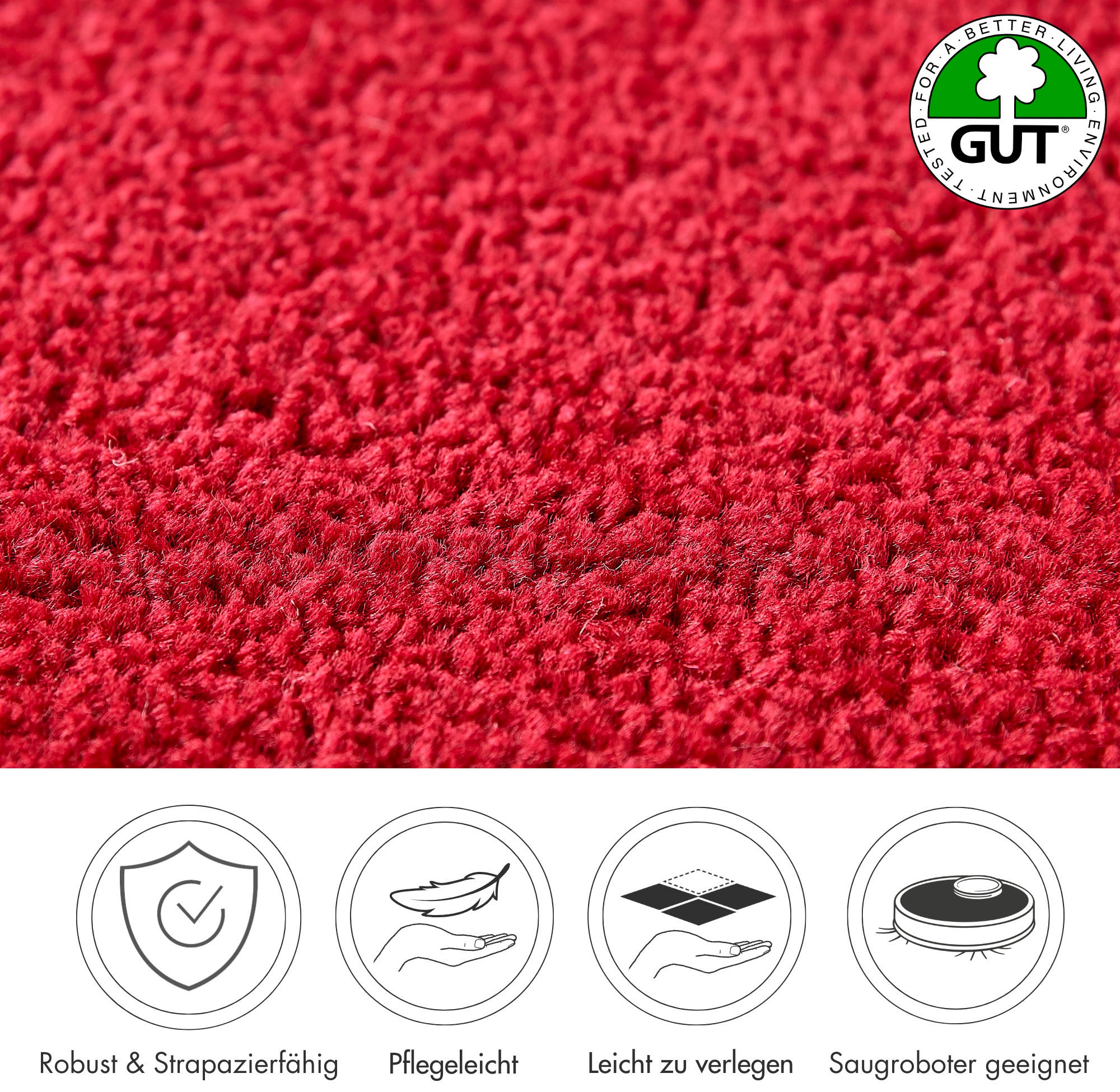 Andiamo Teppichboden »Ines, Kräuselvelours, Made in Netherlands«, rechteckig, 8,5 mm Höhe, Uni Farben, Breite 400 cm, strapazierfähig & pflegeleicht