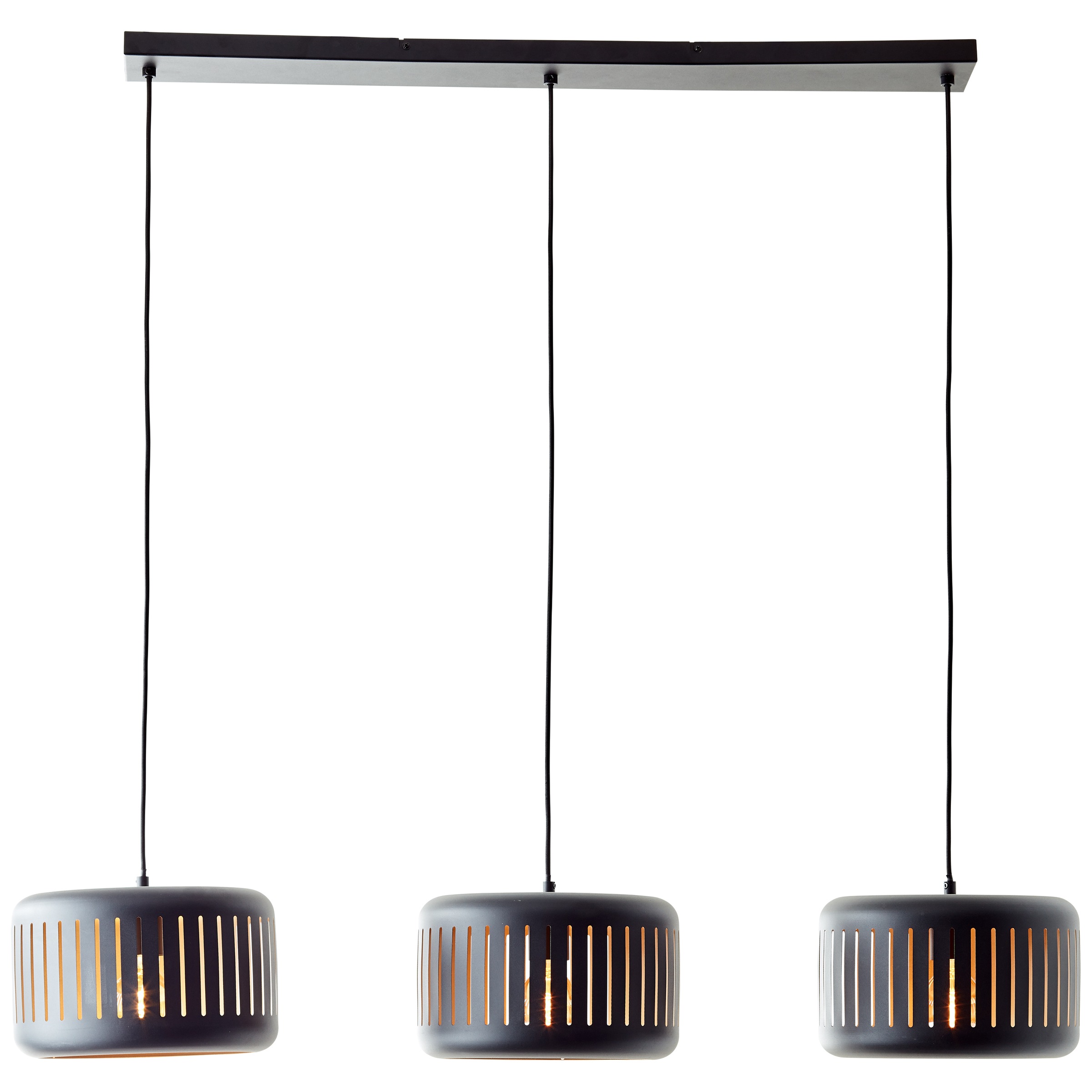 Brilliant Pendelleuchte »Tyas«, 3 flammig, Leuchtmittel E27 | ohne Leuchtmittel, 120 x 110 x 27 cm, 3 x E27, kürzbar, Metall, schwarz/goldfarben