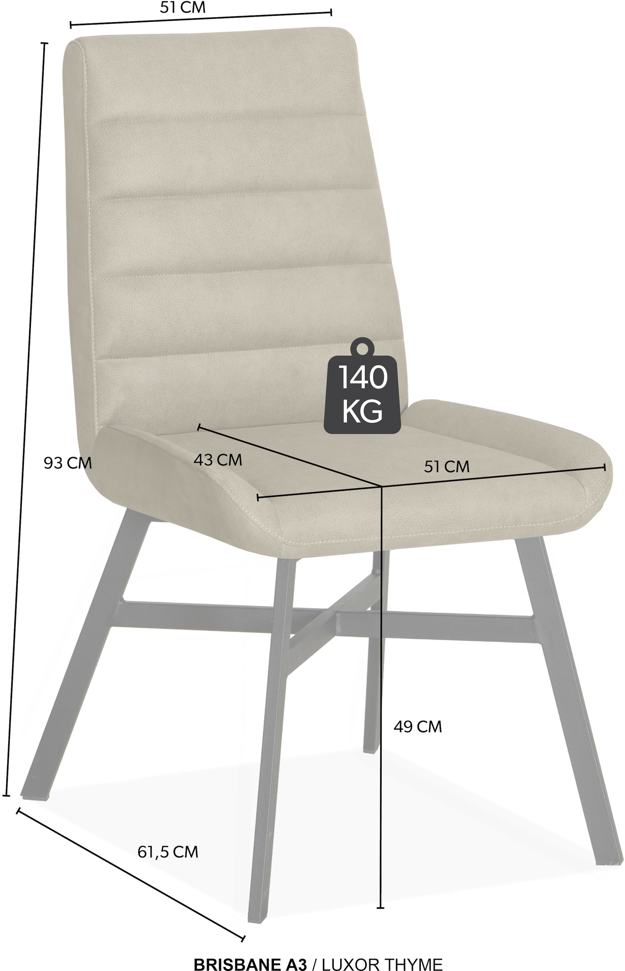 OMG Design Esszimmerstuhl »Brisbane« (Set) 1 Stk.Esszimmerstuhl, pflegeleichter Bezug