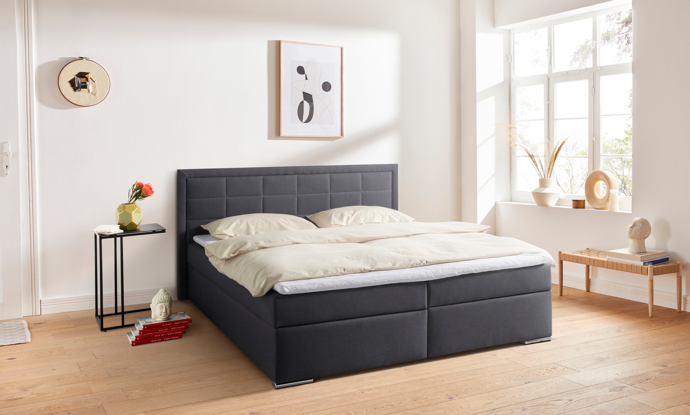 Boxbett Athena, wahlweise mit Bettkasten inkl. Topper bei Ausführung mit Matzratze, in Härtgraden H2, H3, H4