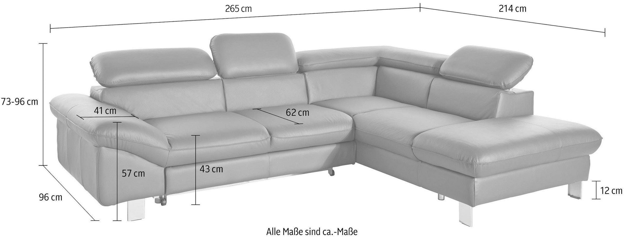 COTTA Ecksofa »Driver L-Form« mit Kopfteilverstellung, wahlweise mit Bettfunktion & Bettkasten
