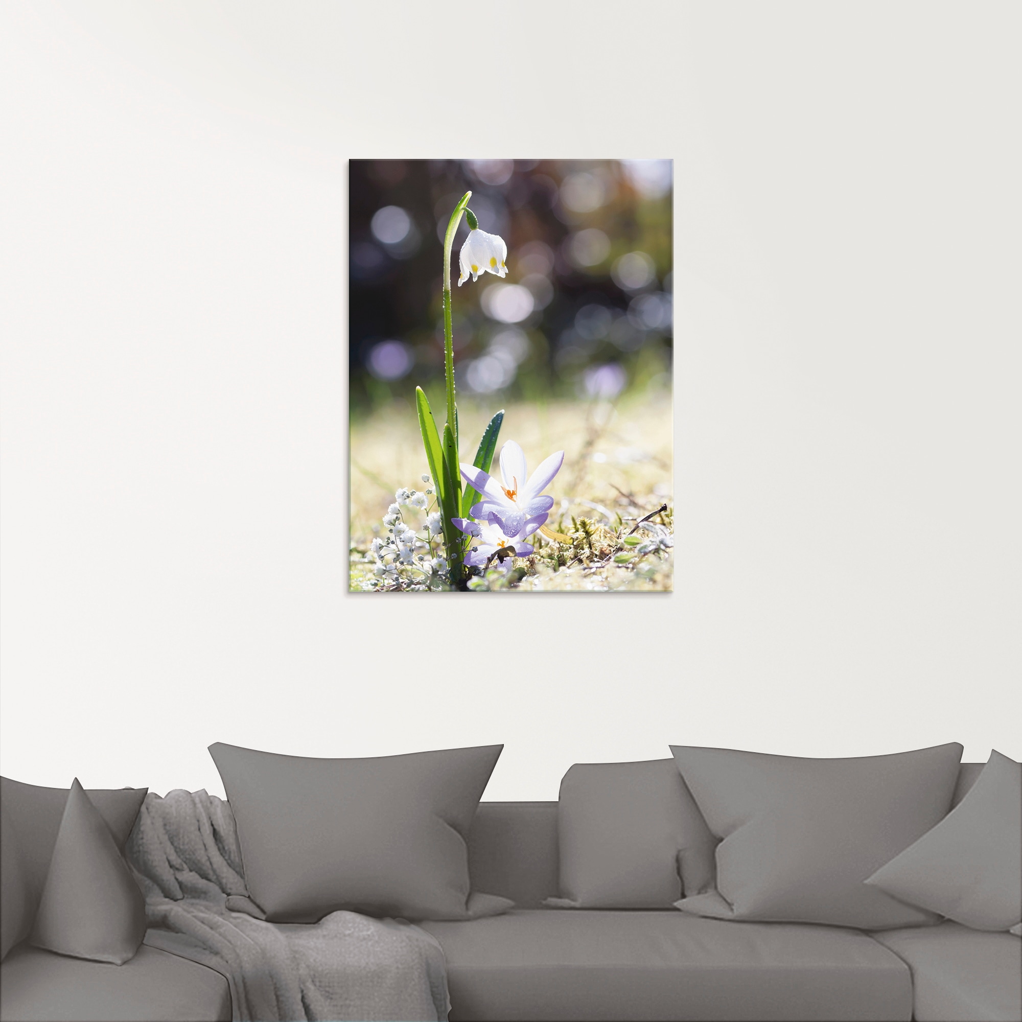 Artland Glasbild »Märzenbecher und Hofstaat«, Blumen, (1 St.), in verschiedenen Größen