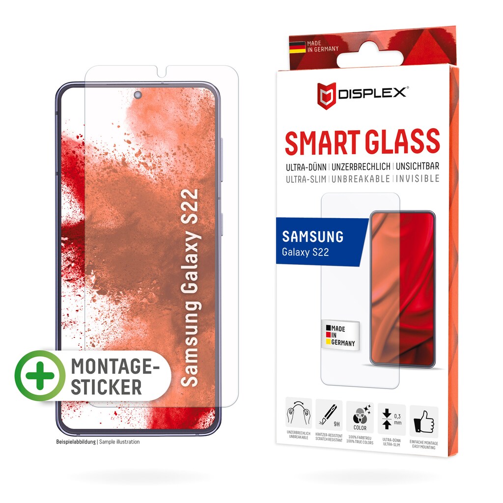 Displex Displayschutzglas »Smart Glass - Samsung Galaxy S22/S23«, für Samsung Galaxy S22-Samsung Galaxy S23