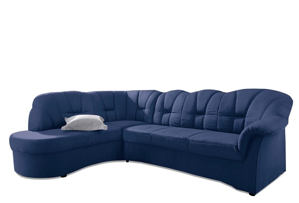 DOMO collection Ecksofa »Papenburg, zeitlose Rückensteppung, elegante Armlehne, L-Form«, mit Ottomane, wahlweise mit Bettfunktion