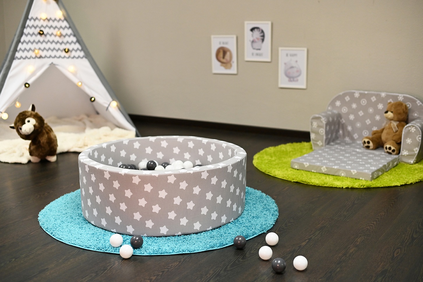 Knorrtoys® Bällebad »Soft, Grey White Stars«, mit 300 Bällen Grey/creme; Made in Europe