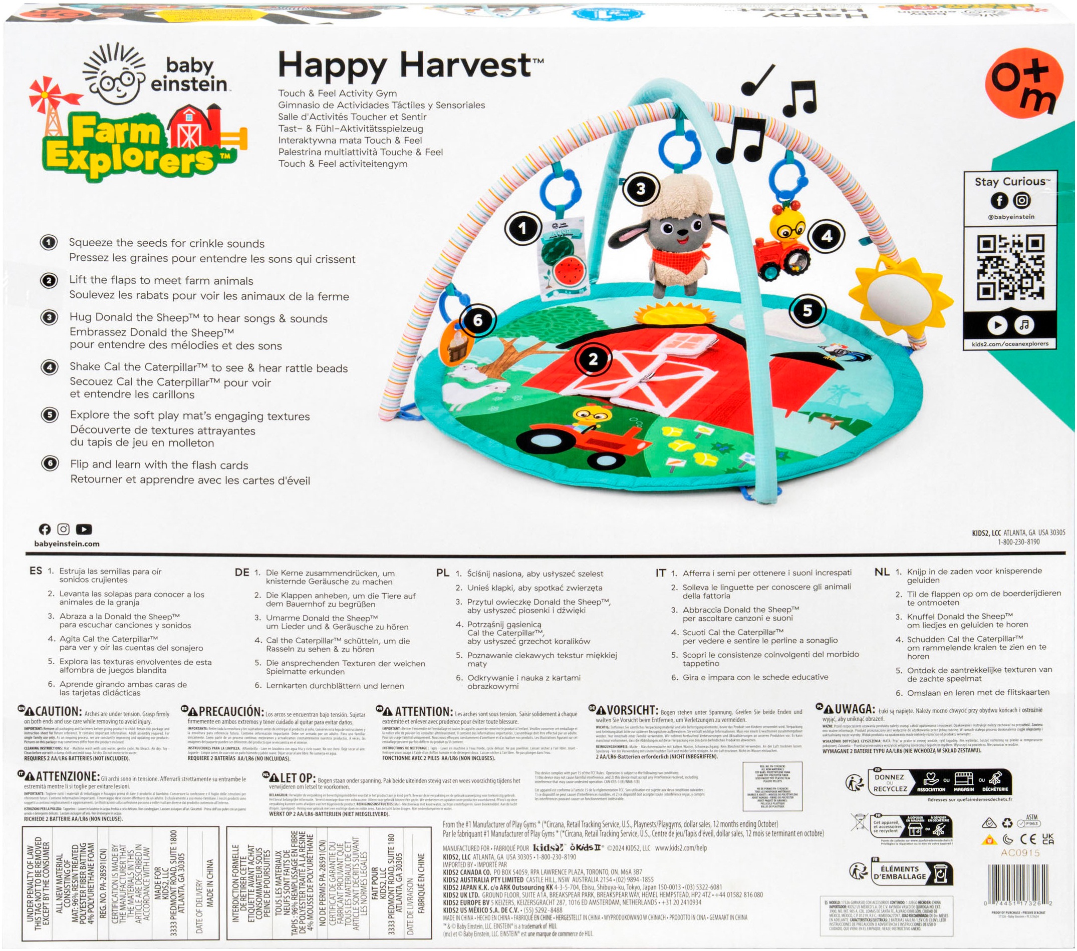 Baby Einstein Spielbogen »Happy Harvest Touch & Feel Activity Gym« mit Soundeffekt